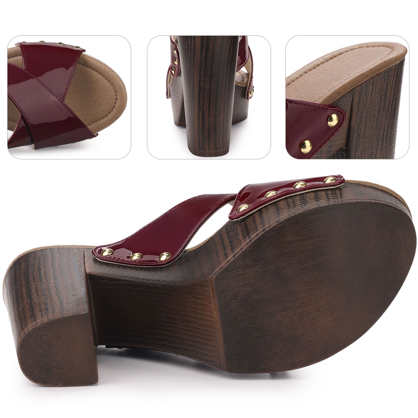 Women Platform Crisscross Strap Chunky Heels Sandals
