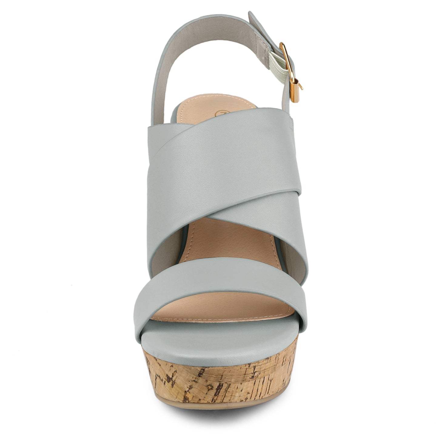 Sandalias de cuña con plataforma y tiras con decoración de madera para mujer