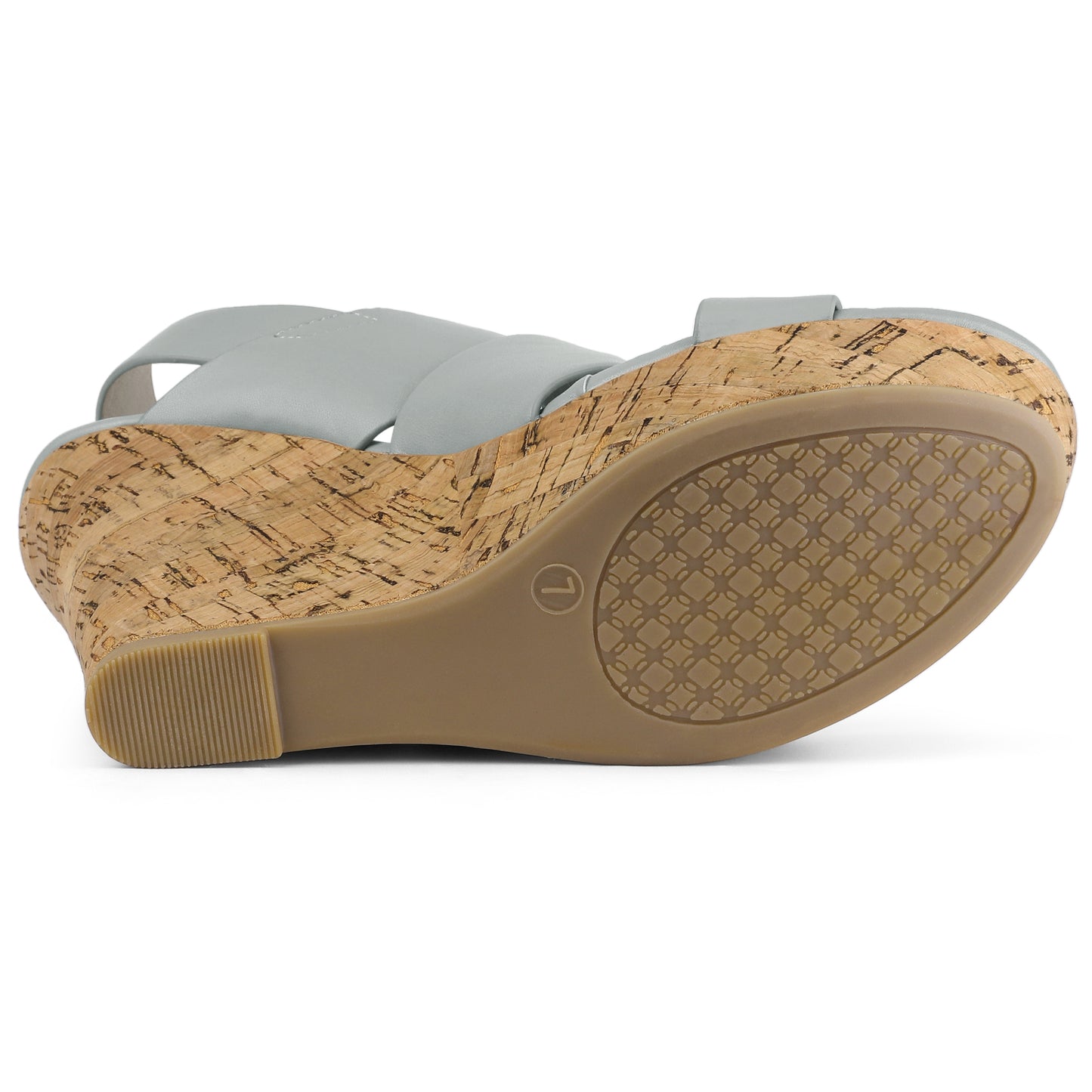 Sandalias de cuña con plataforma y tiras con decoración de madera para mujer