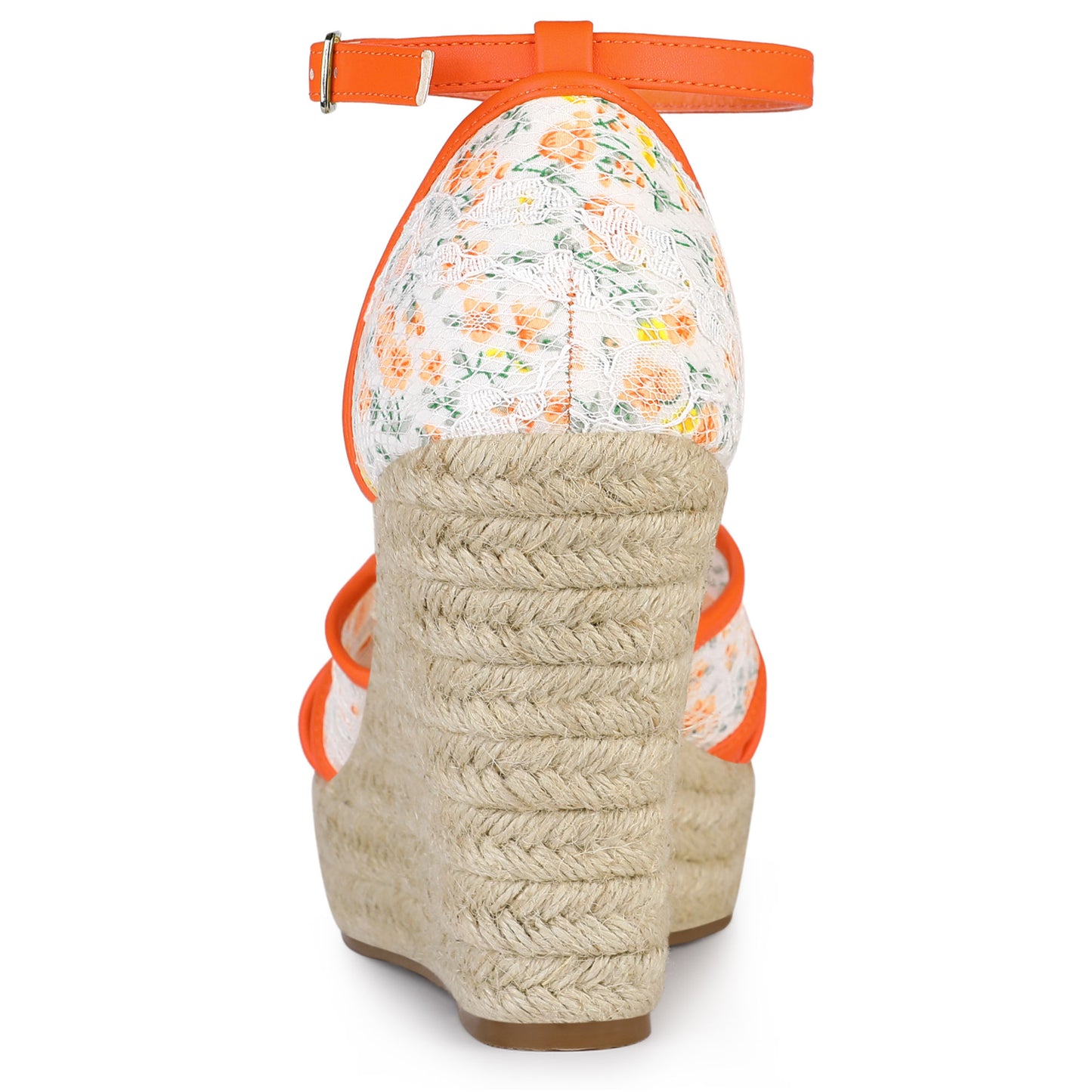Sandalias de cuña con tiras en el tobillo para mujer