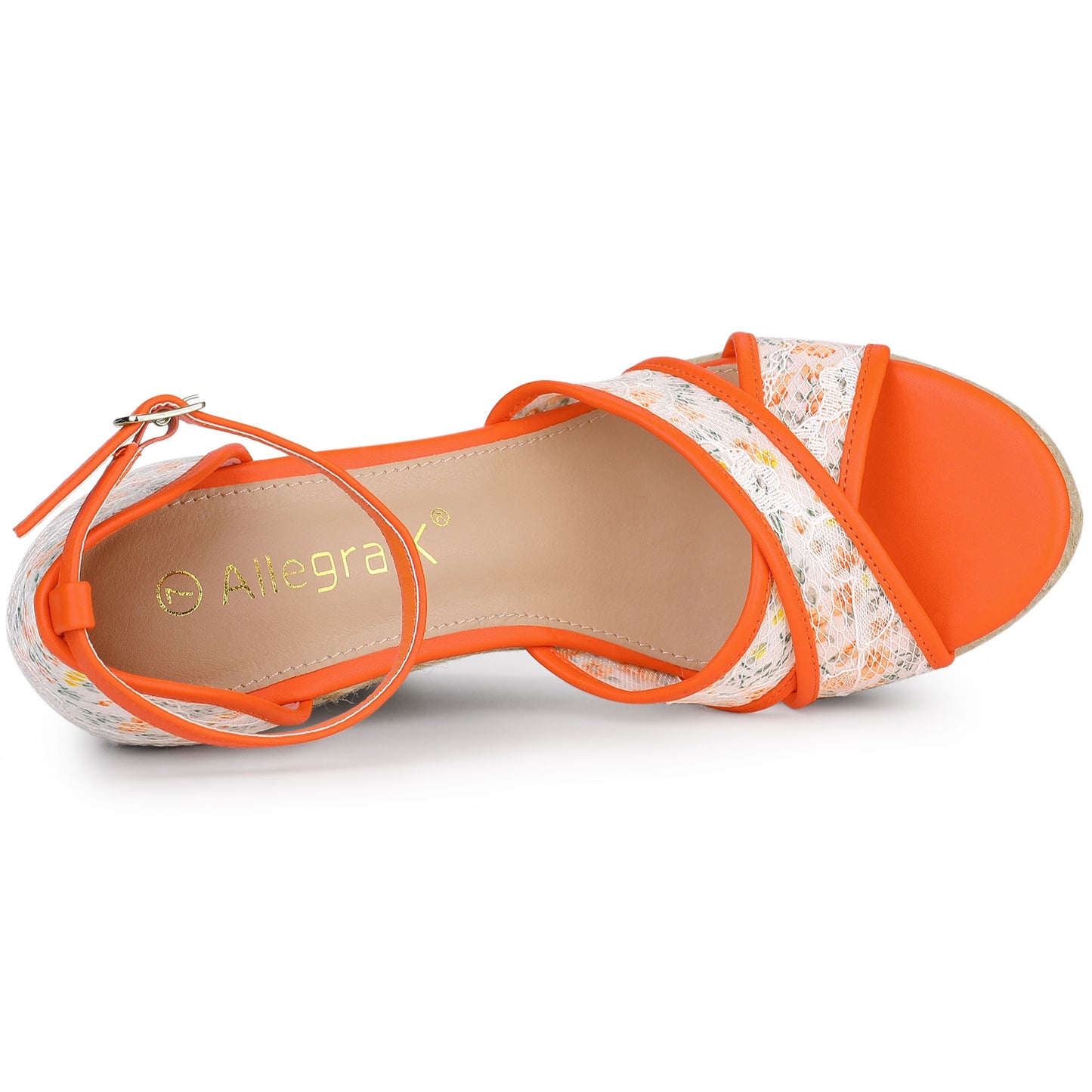 Sandalias de cuña con tiras en el tobillo para mujer
