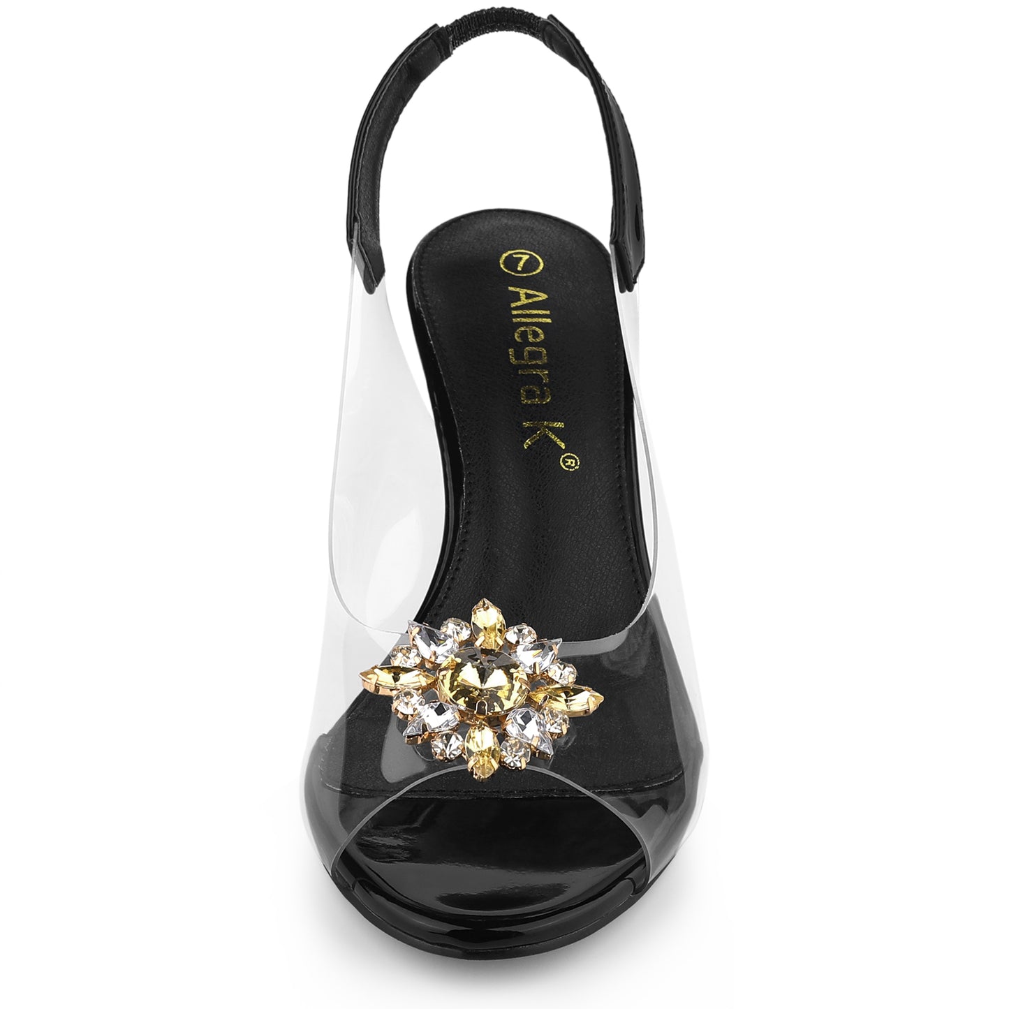 Women's Peep Toe Rhinestone Clear Wedges Heels Sandals