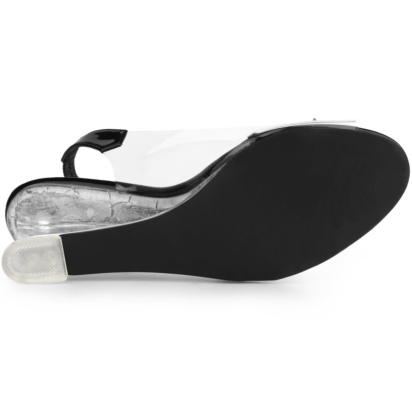 Women's Peep Toe Rhinestone Clear Wedges Heels Sandals