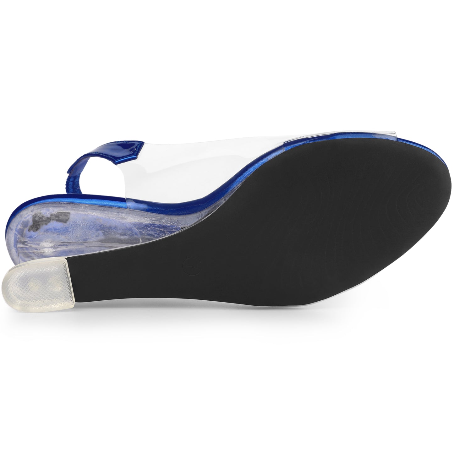 Sandalias de mujer con punta abierta, tacones de cuña transparentes y diamantes de imitación
