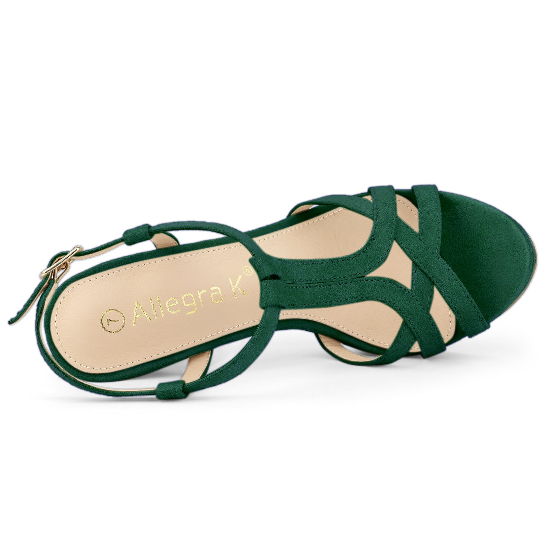 Sandalias de tacón de aguja con plataforma y tira en T para mujer