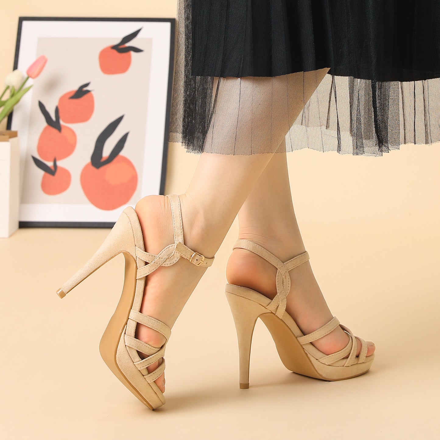 Women's Strappy Platform Stiletto Heel Sandals