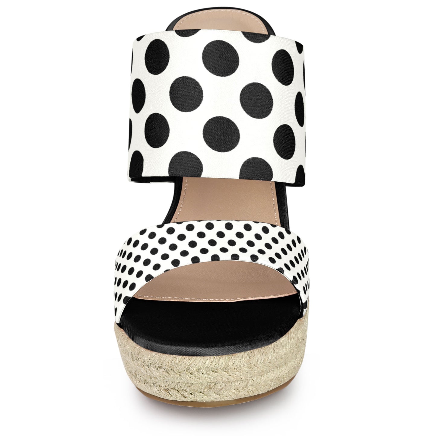 Sandalias de cuña con plataforma y tacón de lunares para mujer