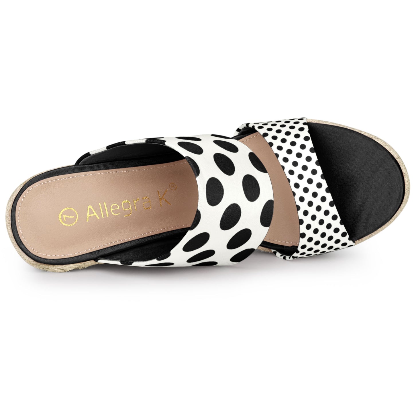 Sandalias de cuña con plataforma y tacón de lunares para mujer