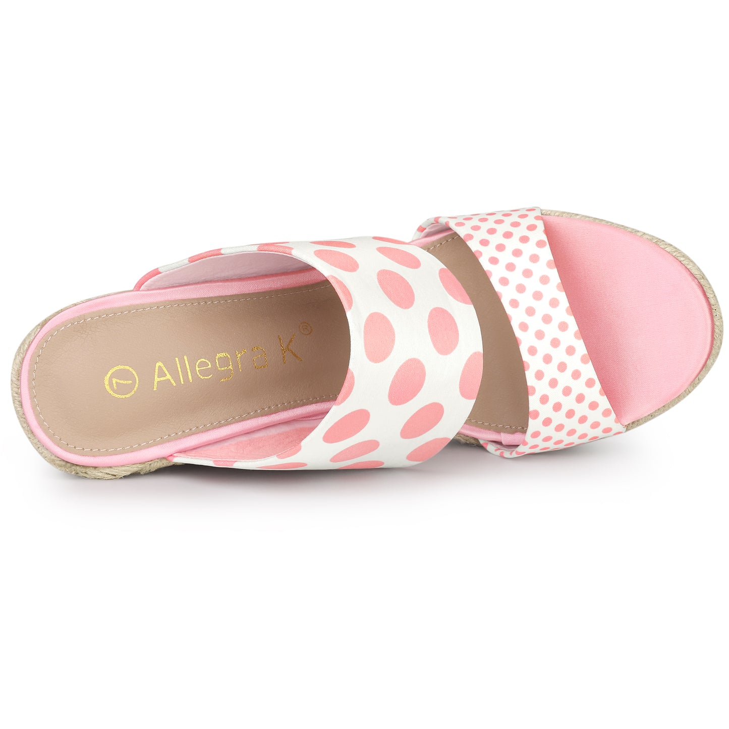 Sandalias de cuña con plataforma y tacón de lunares para mujer
