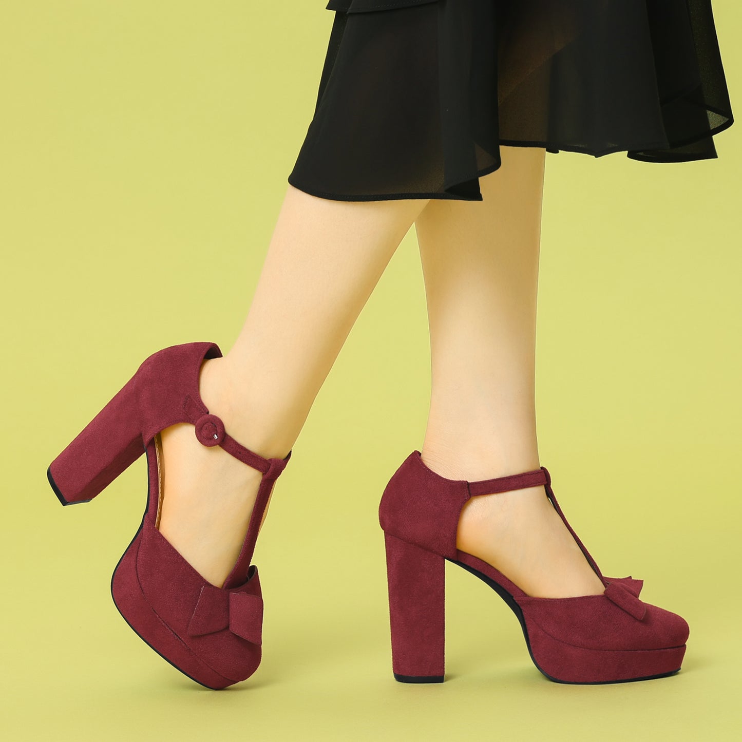 Zapatos de vestir Mary Jane con plataforma y tacón grueso para mujer