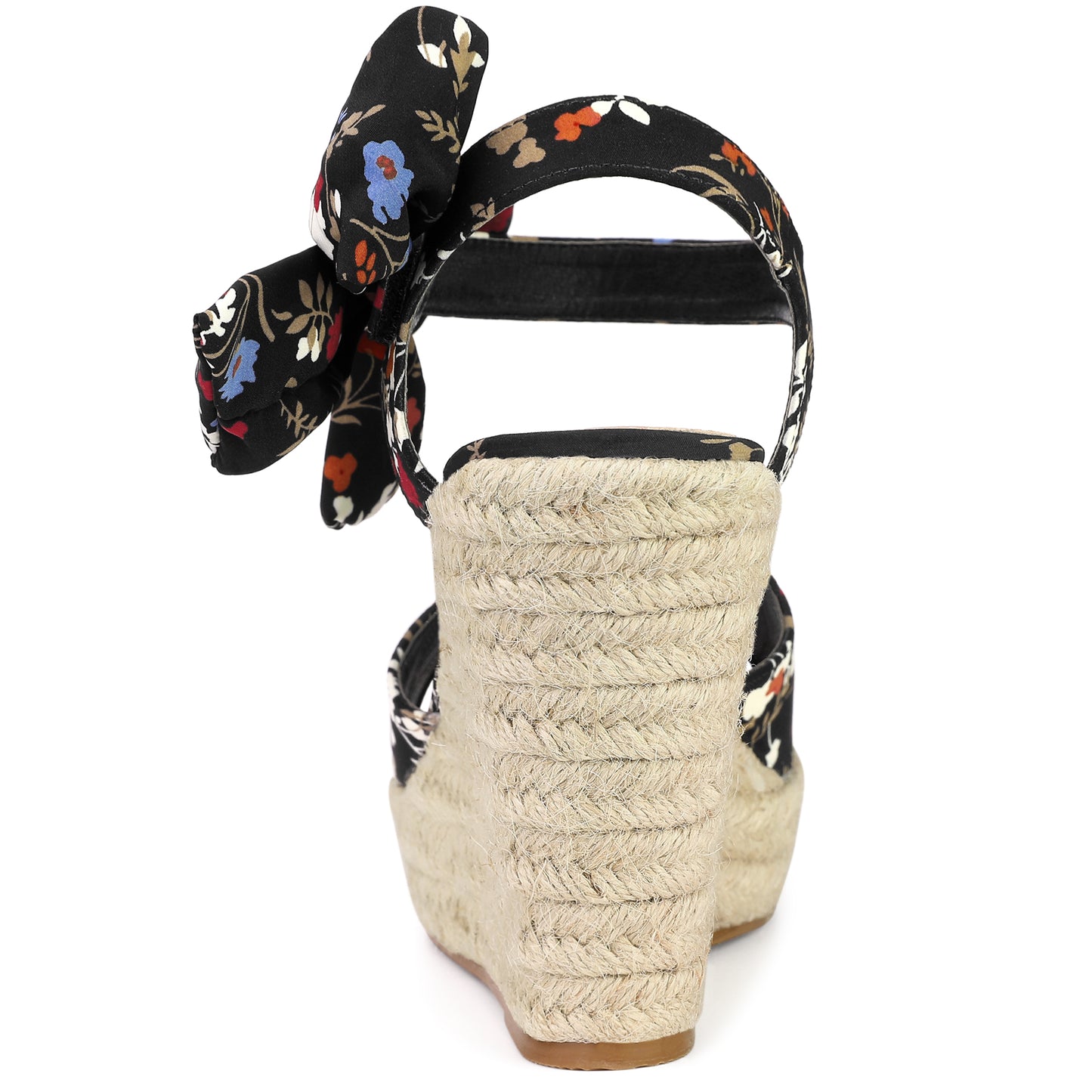 Sandalias de cuña con tira trasera y estampado floral para mujer