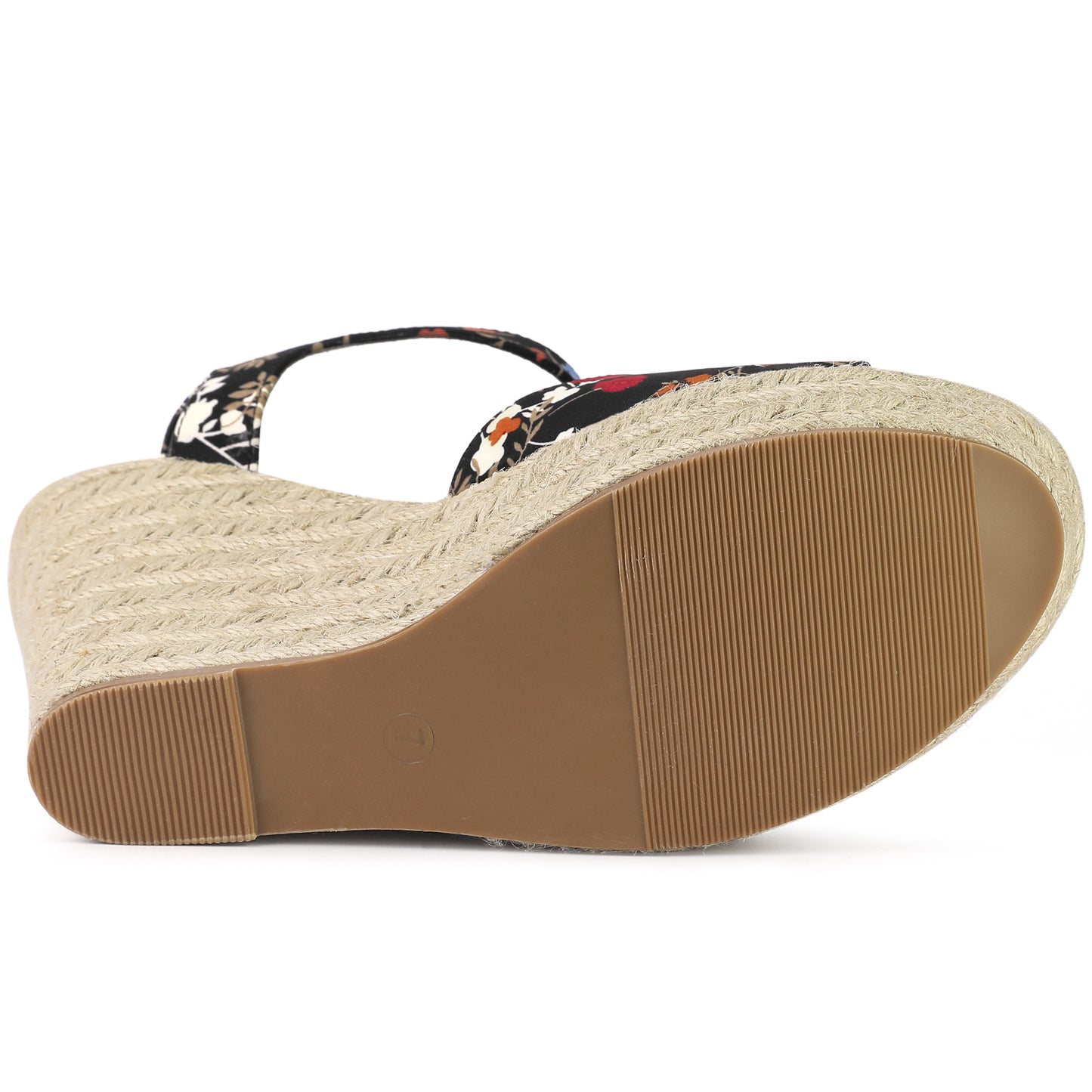 Sandalias de cuña con tira trasera y estampado floral para mujer