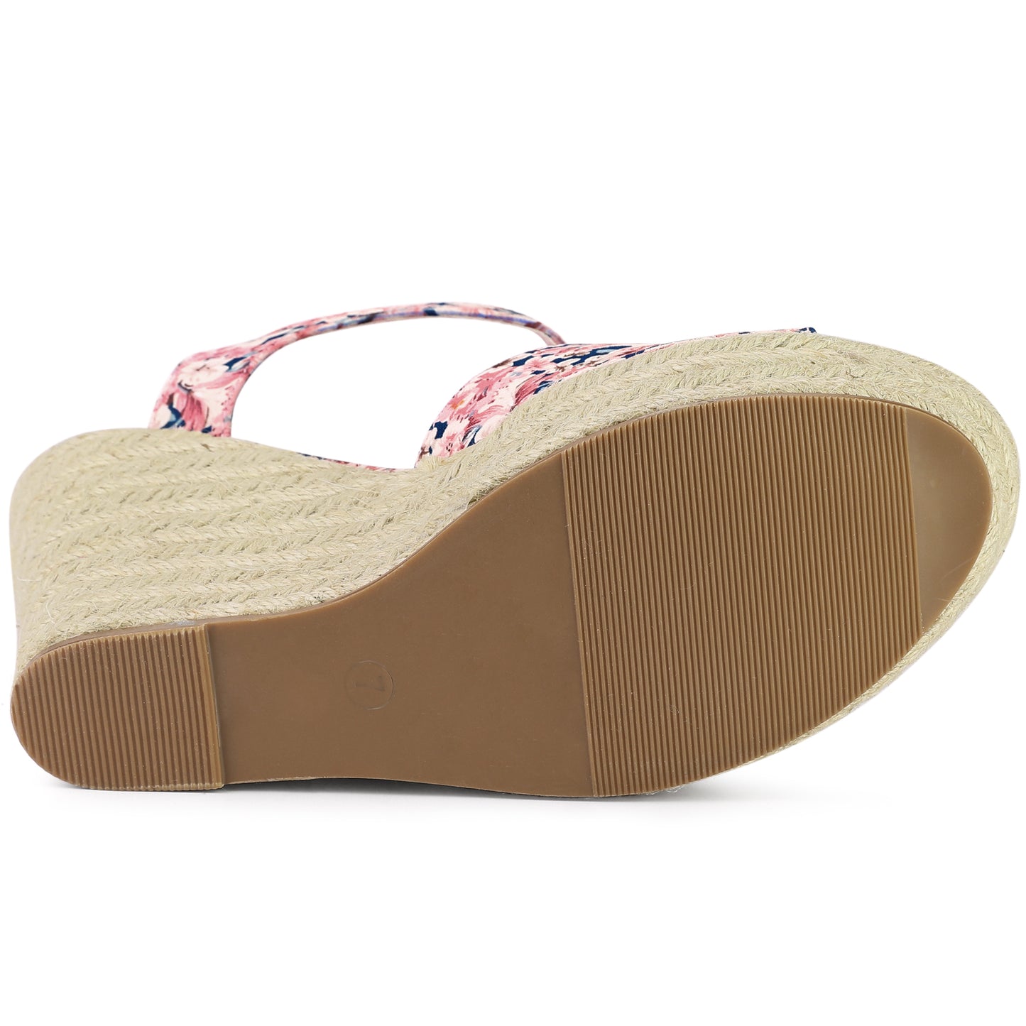 Sandalias de cuña con tira trasera y estampado floral para mujer