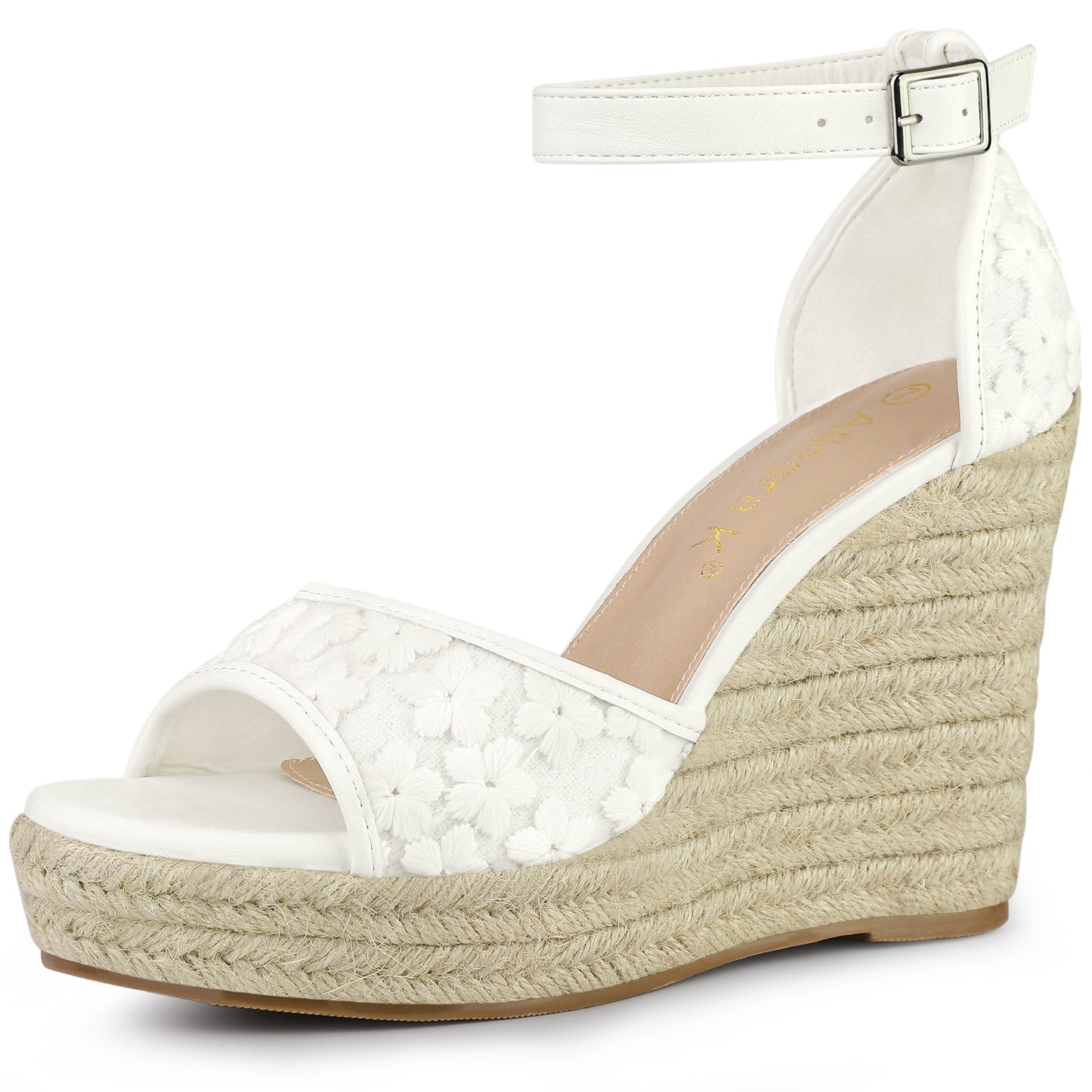 Women's Lace Platform Espadrilles Wedge Heels Sandals