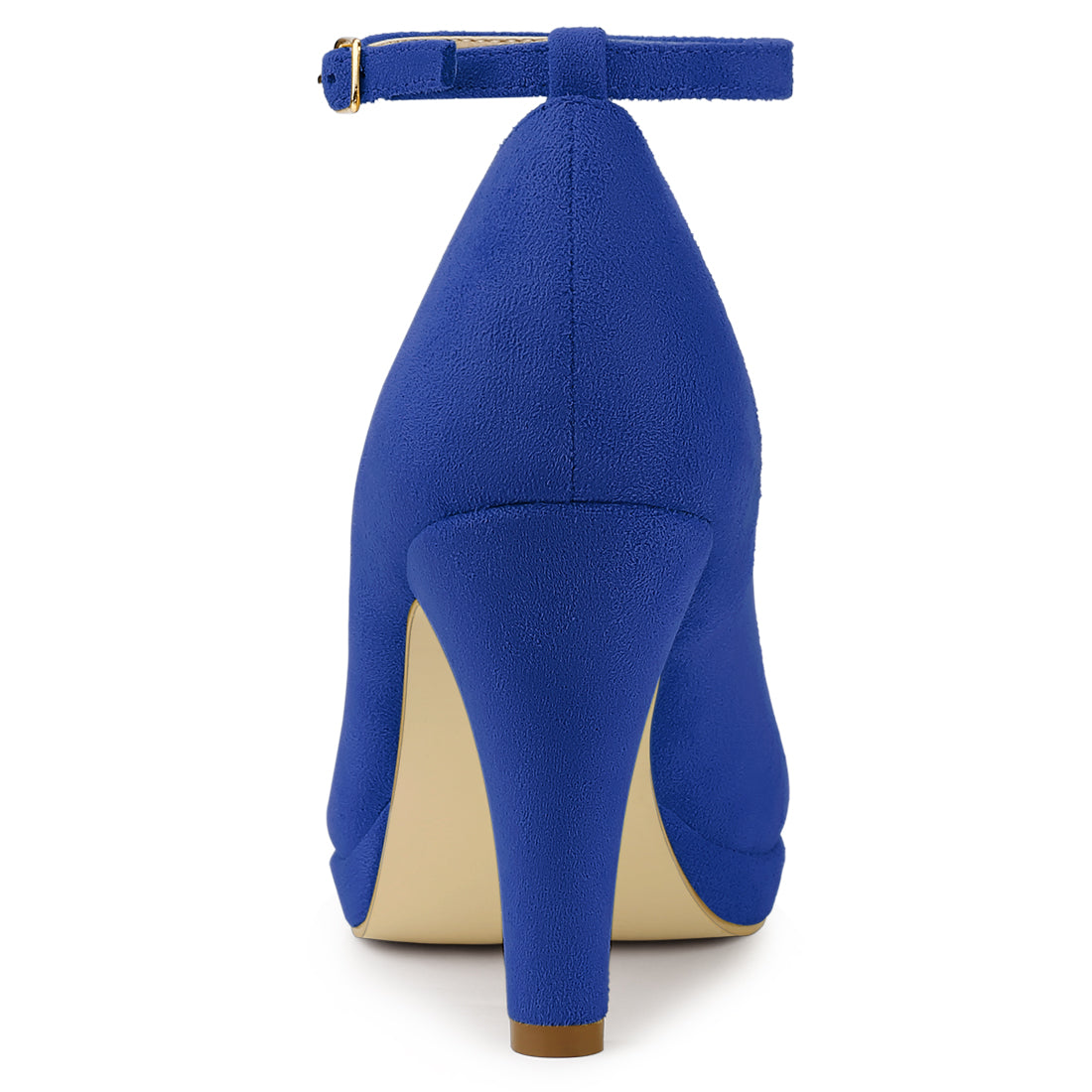 Zapatos de tacón de aguja con tiras en el tobillo y punta redonda para mujer