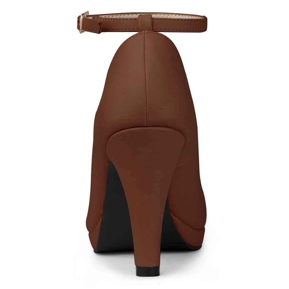 Zapatos de tacón de aguja con tiras en el tobillo y punta redonda para mujer