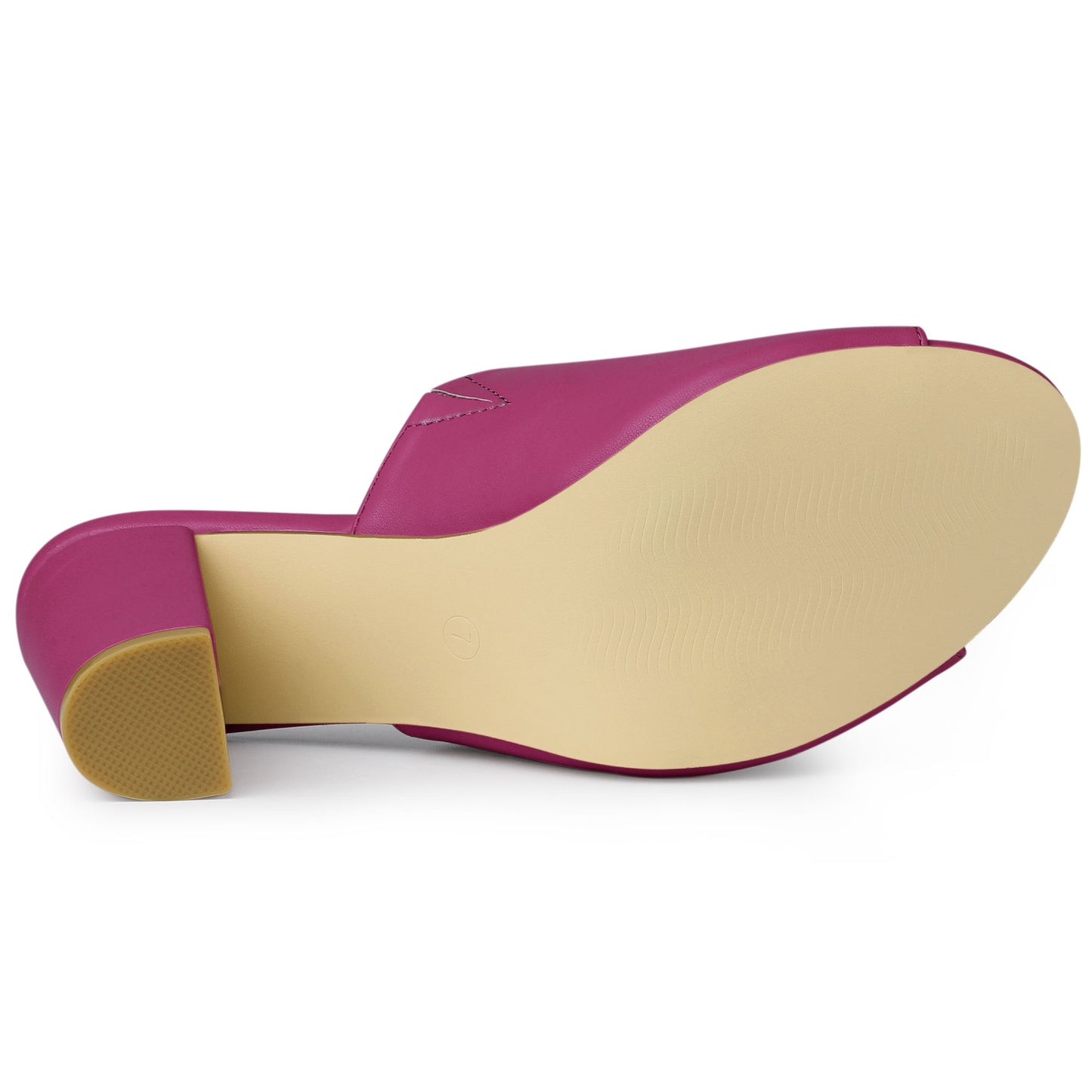 Women's Slip On Block Heel Slide Sandals
