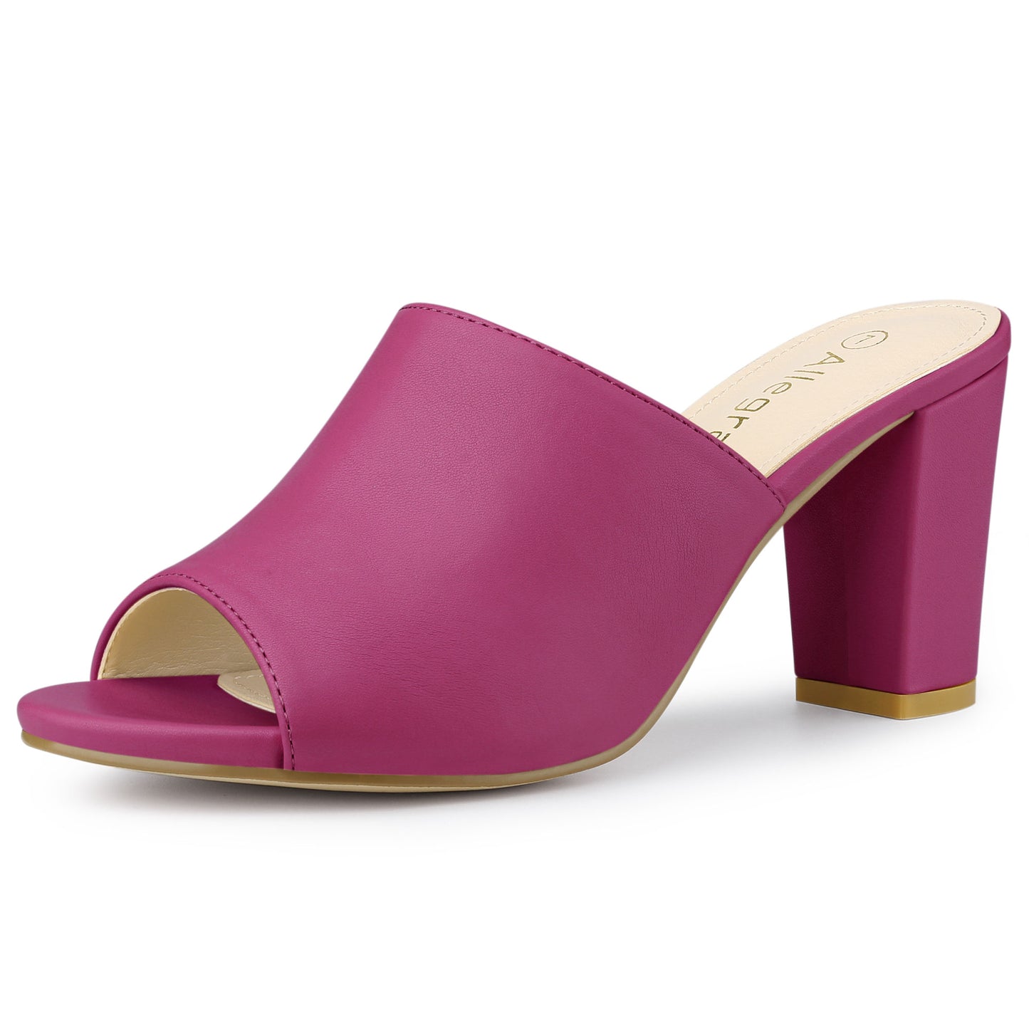 Women's Slip On Block Heel Slide Sandals