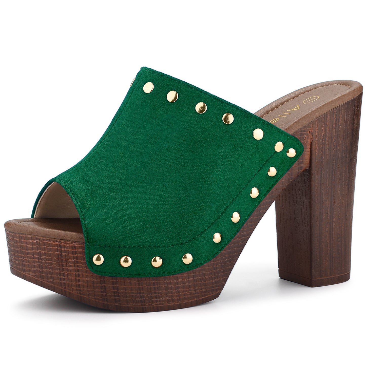 Women's Open Toe Platform Block Heel Slides Sandals