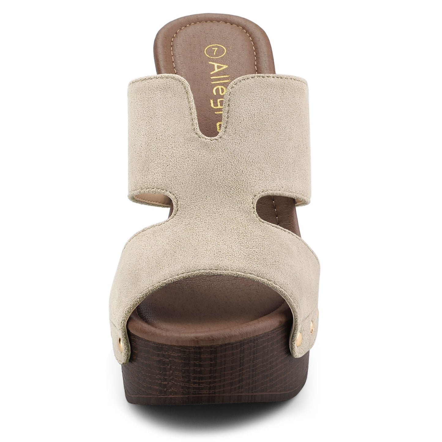 Women's Faux Suede Platform High Block Heel Slides Sandals