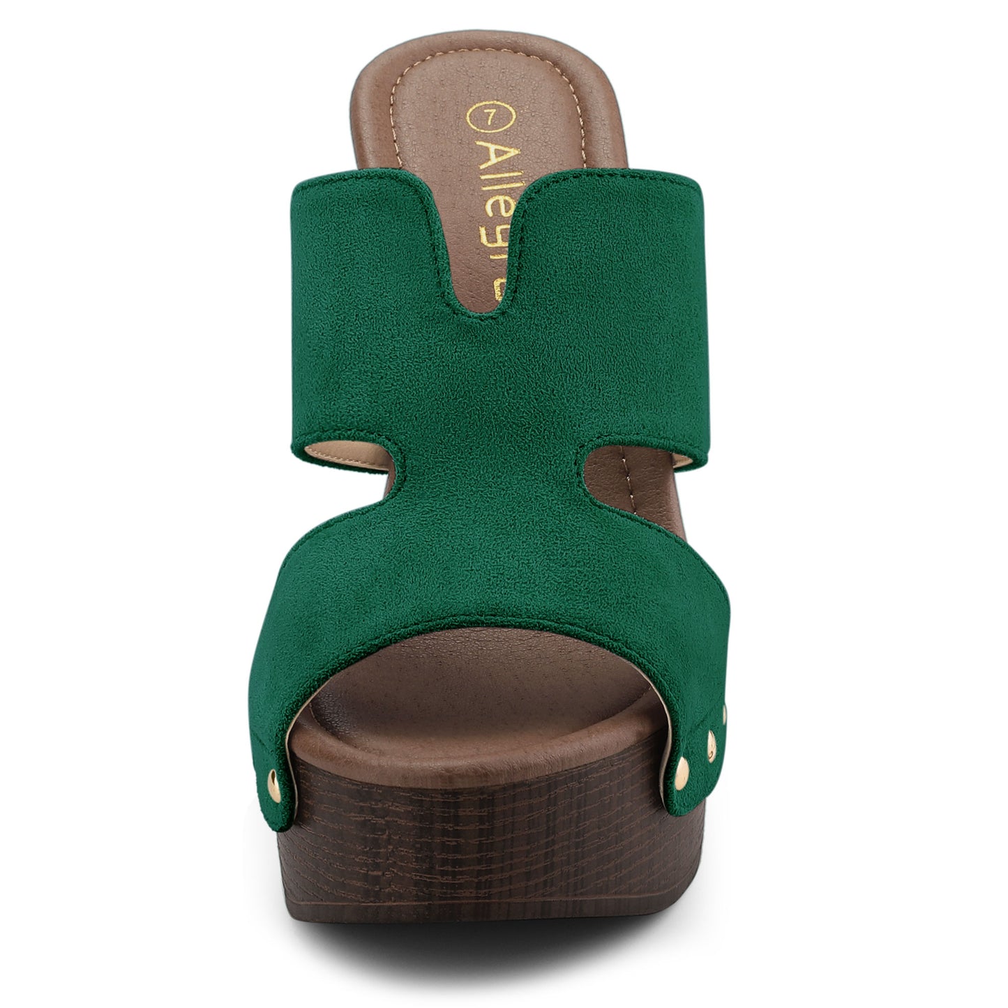 Sandalias de tacón alto con plataforma de ante sintético para mujer
