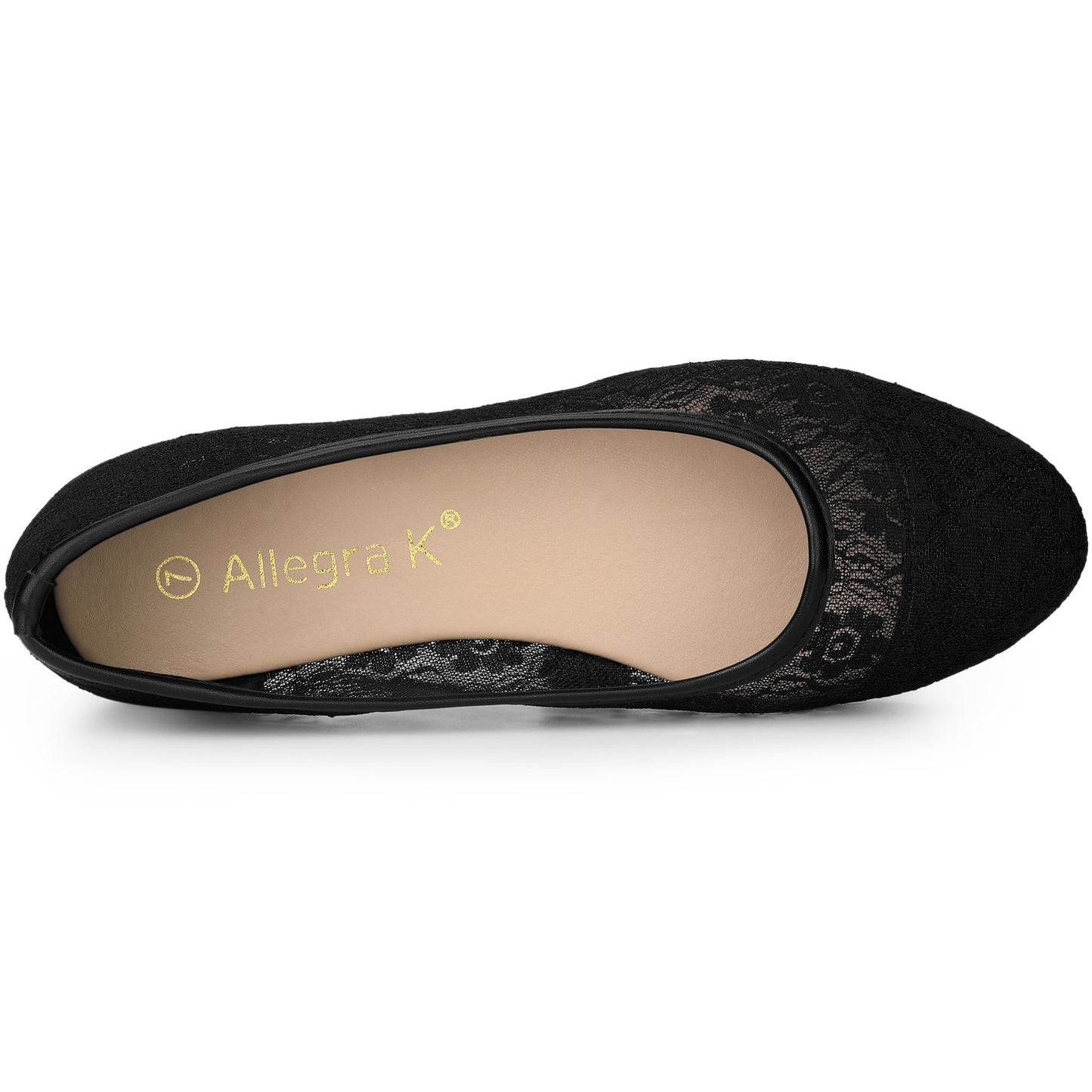 Bailarinas transpirables sin cordones con diseño floral de malla de encaje para mujer
