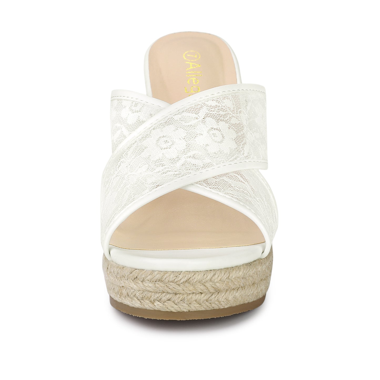 Women's Lace Crisscross Strap Slide Wedge Espadrilles Sandals