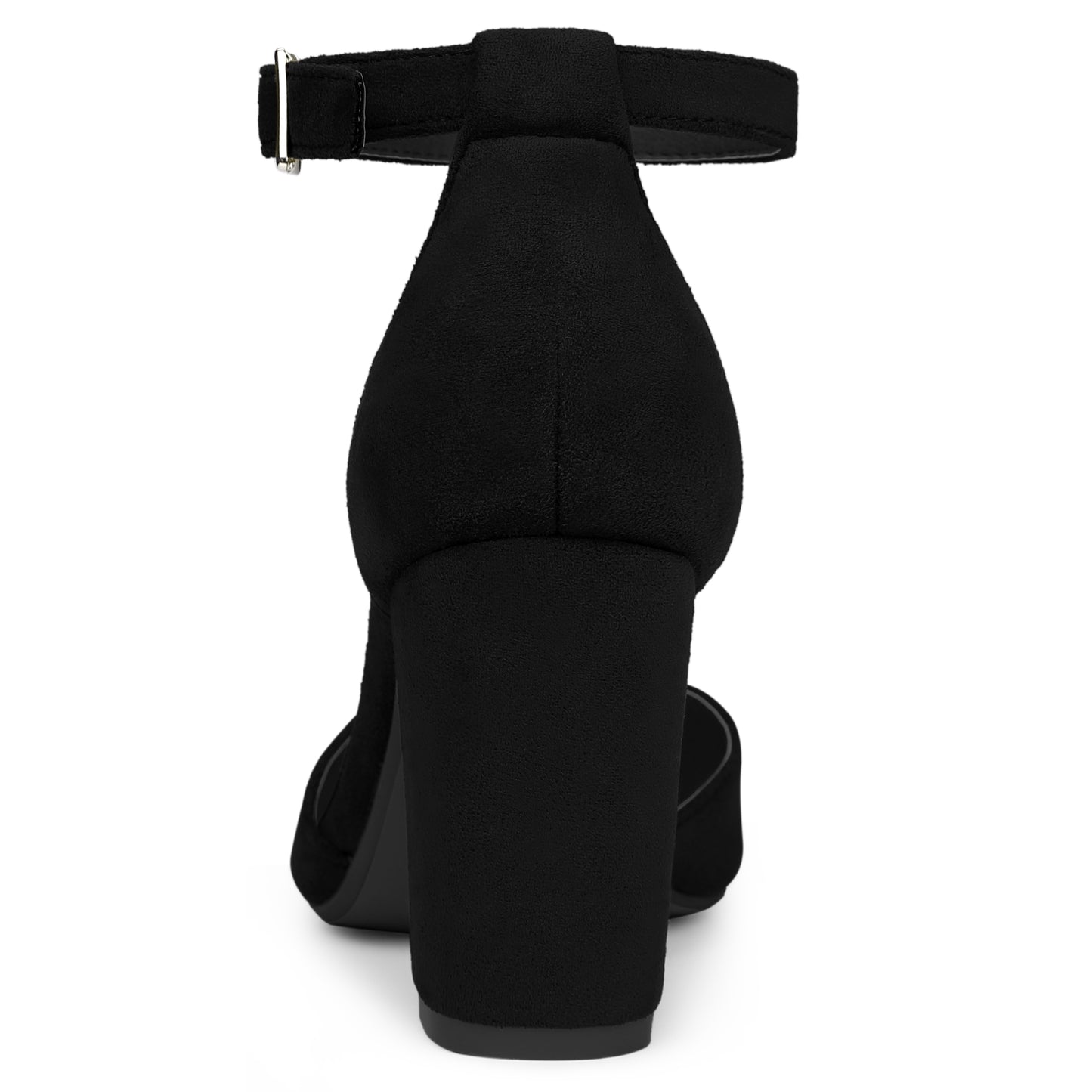 Zapatos de tacón de bloque con punta puntiaguda y tira al tobillo para mujer