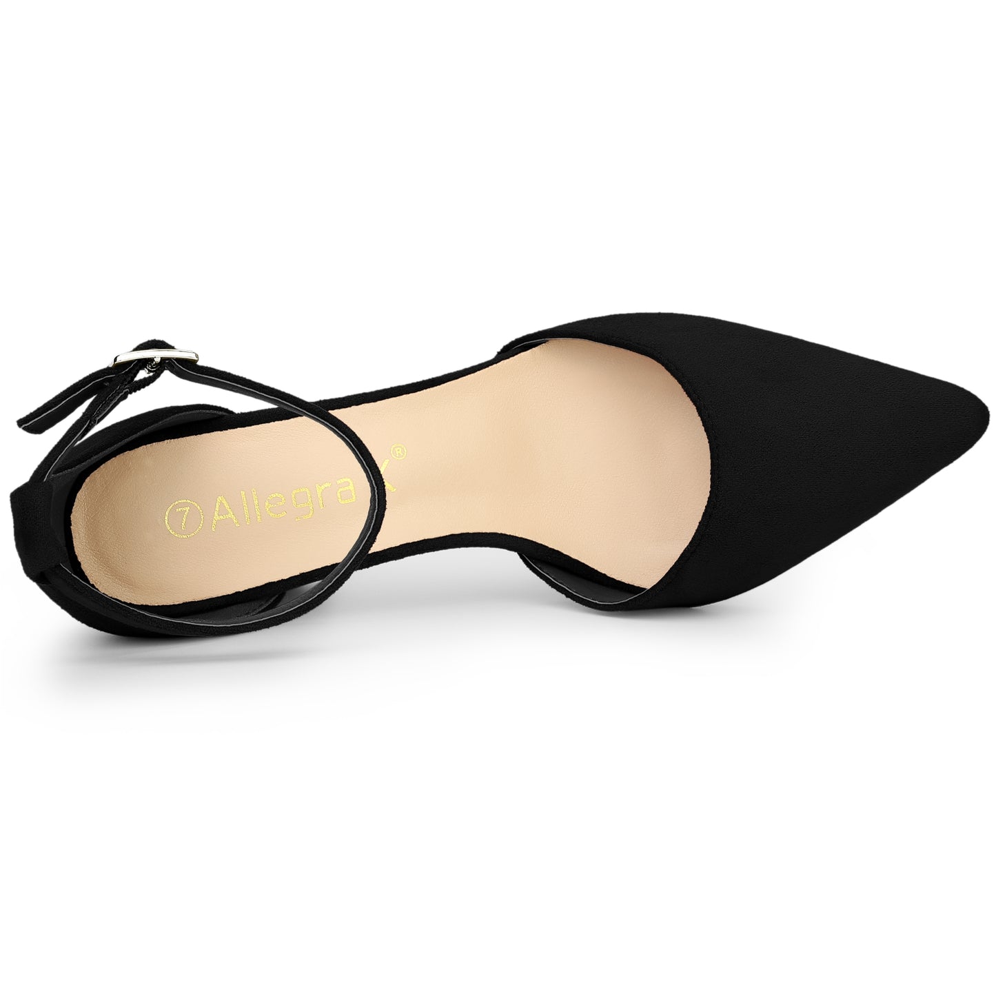 Zapatos de tacón de bloque con punta puntiaguda y tira al tobillo para mujer