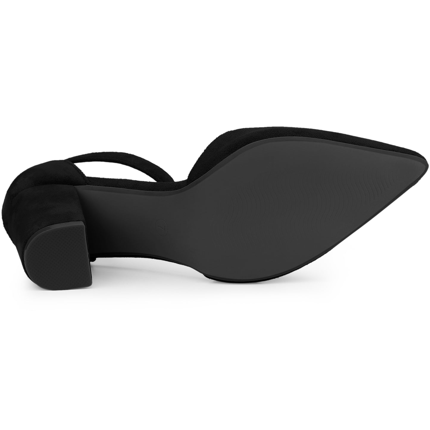 Zapatos de tacón de bloque con punta puntiaguda y tira al tobillo para mujer