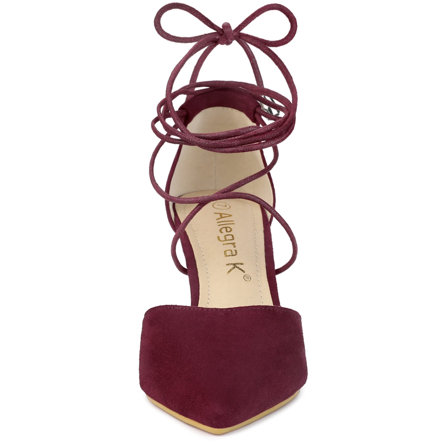 Sandalias de tacón de aguja con cordones y punta puntiaguda para mujer