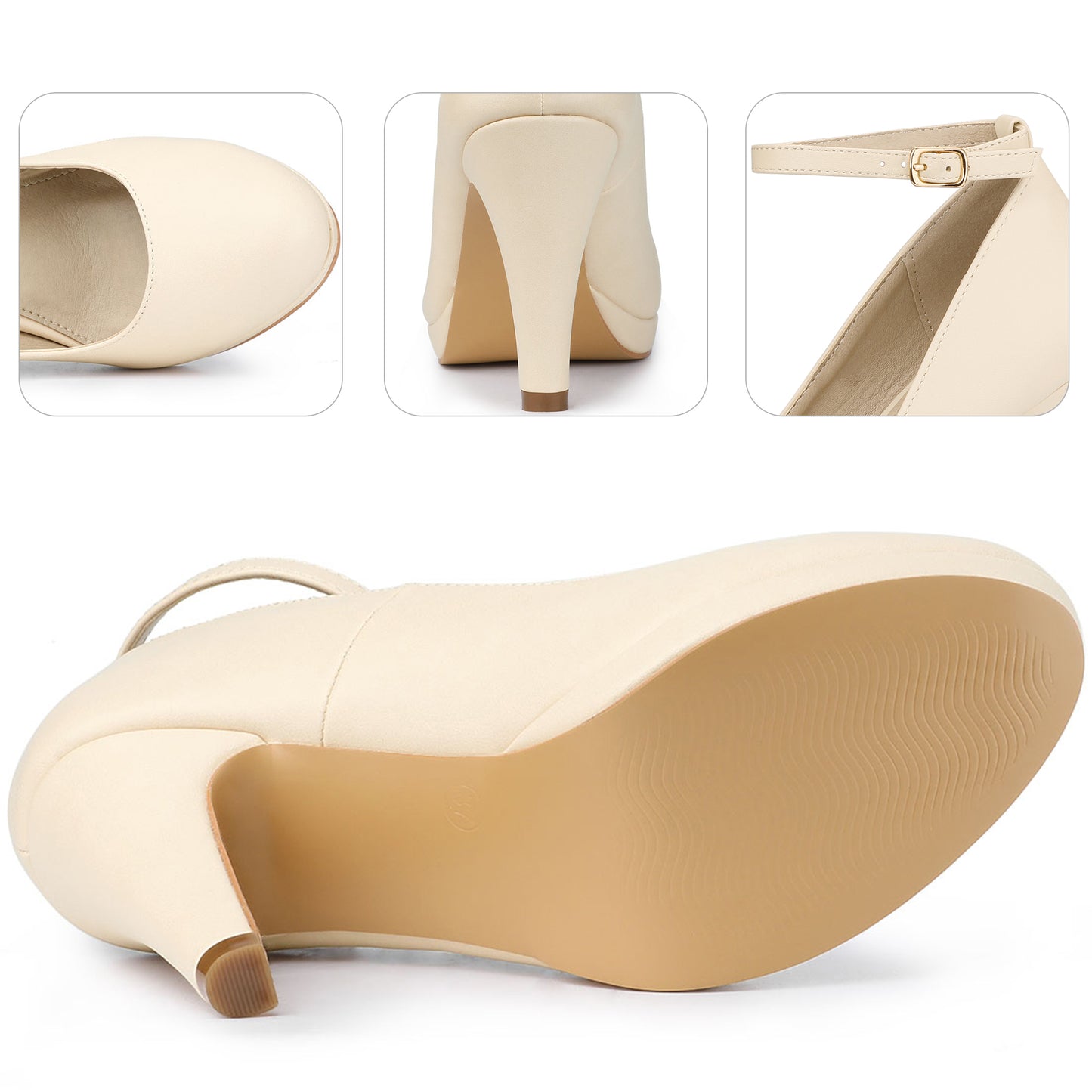 Zapatos Mary Jane para mujer con tiras en el tobillo y tacón alto de aguja
