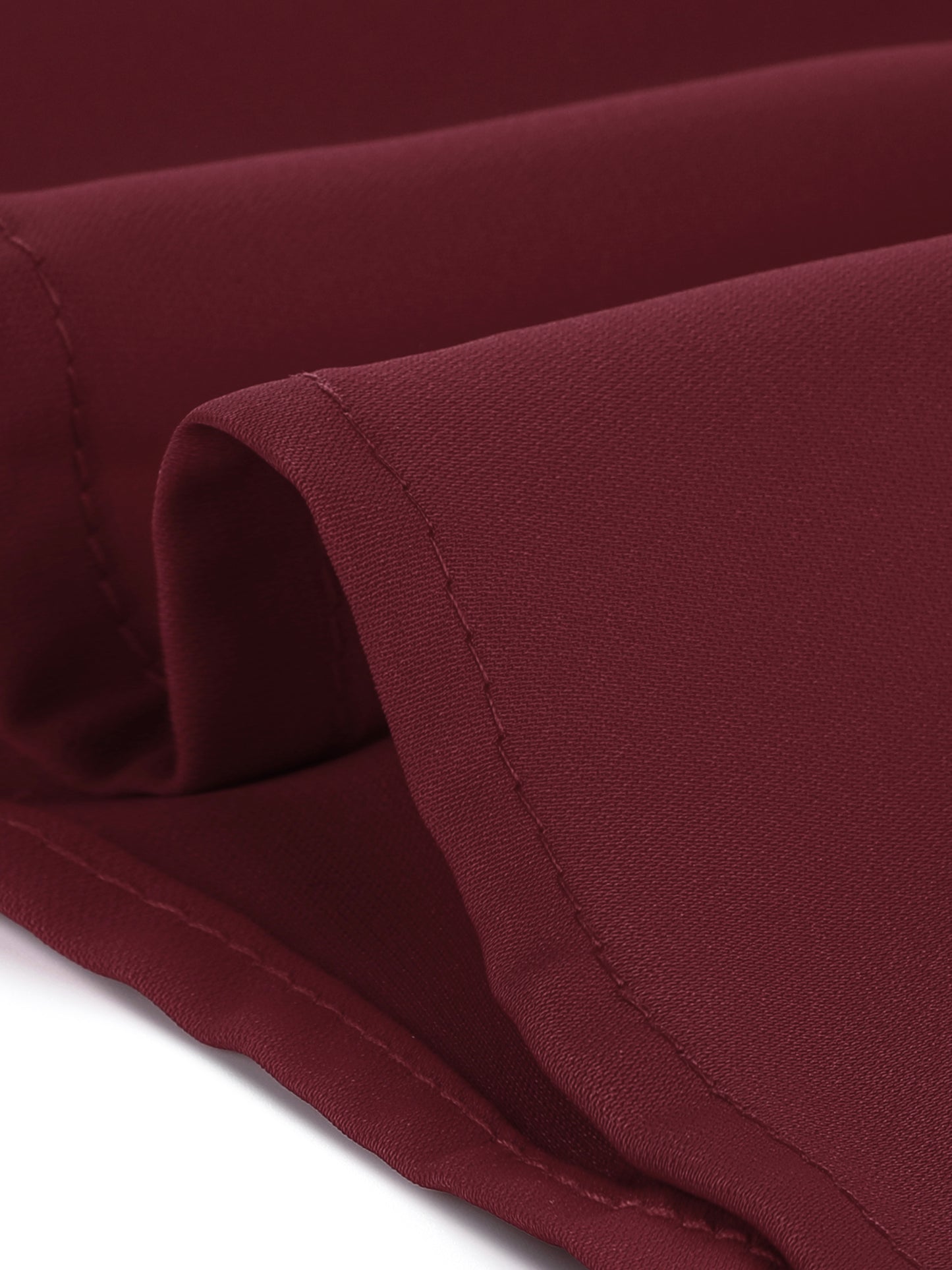 Women's Chiffon Blouse Ruched Stand Collar Pearl Beaded Long Sleeve Top