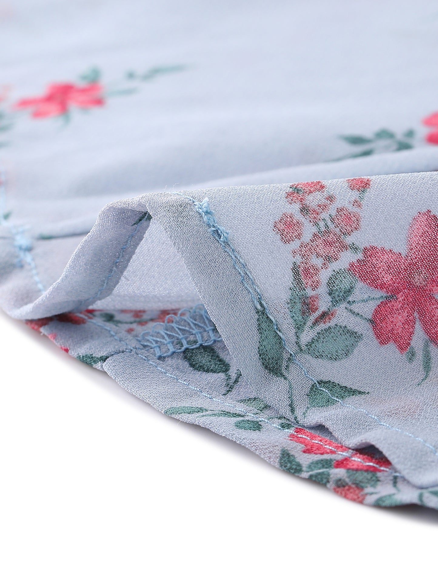 Women's Floral Elastic Waist Bodycon Ruffle Hem Chiffon Fishtail Skirt