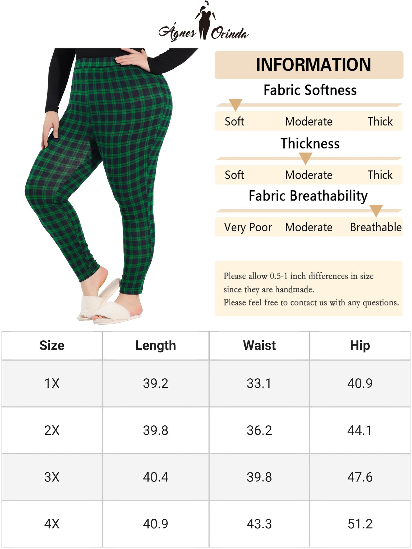 Women Plus Size Check Leggings Stretch Festive Glen Plaid Skinny Pant Legging Christmas