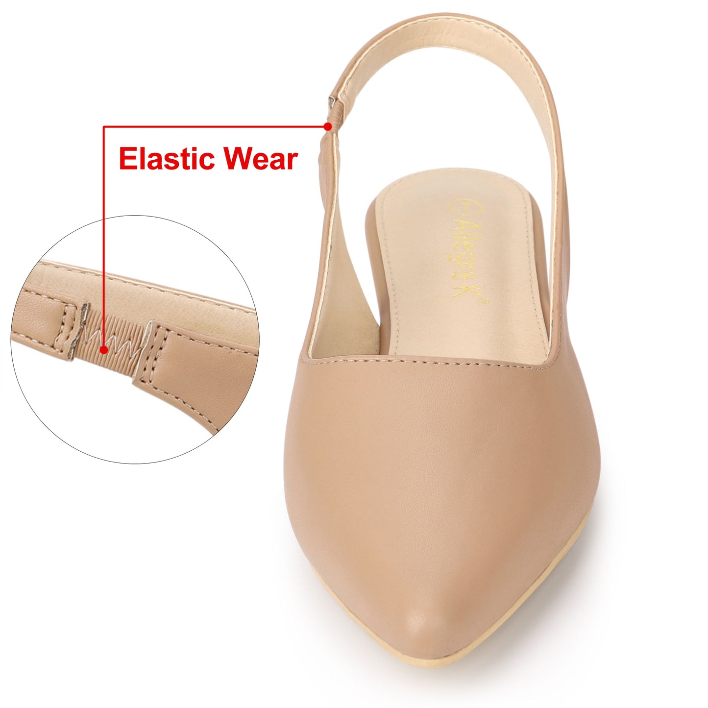 Women's Pointed Toe Pumps Slingback Flat Pumps