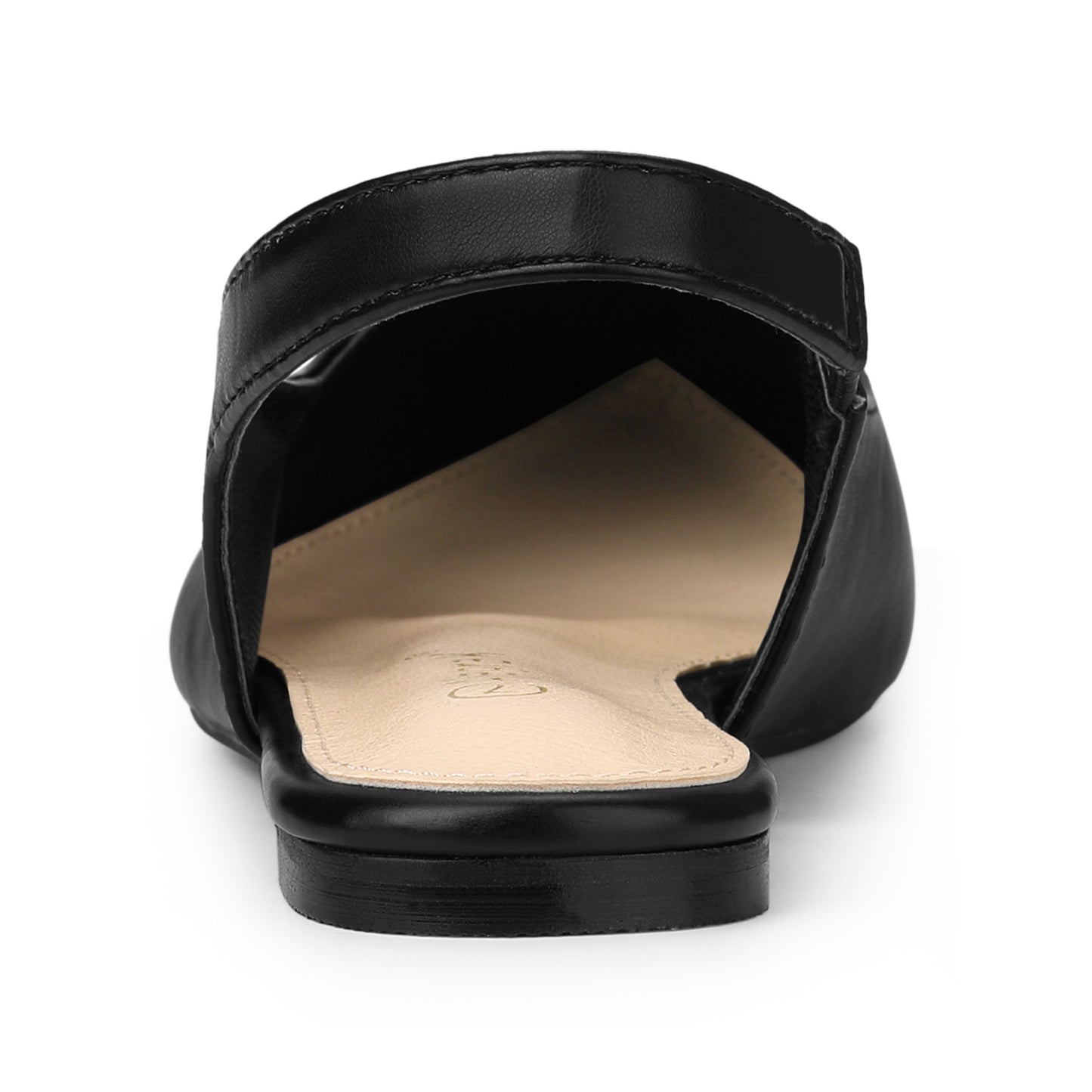 Zapatos de tacón de punta puntiaguda para mujer, zapatos planos con tira trasera