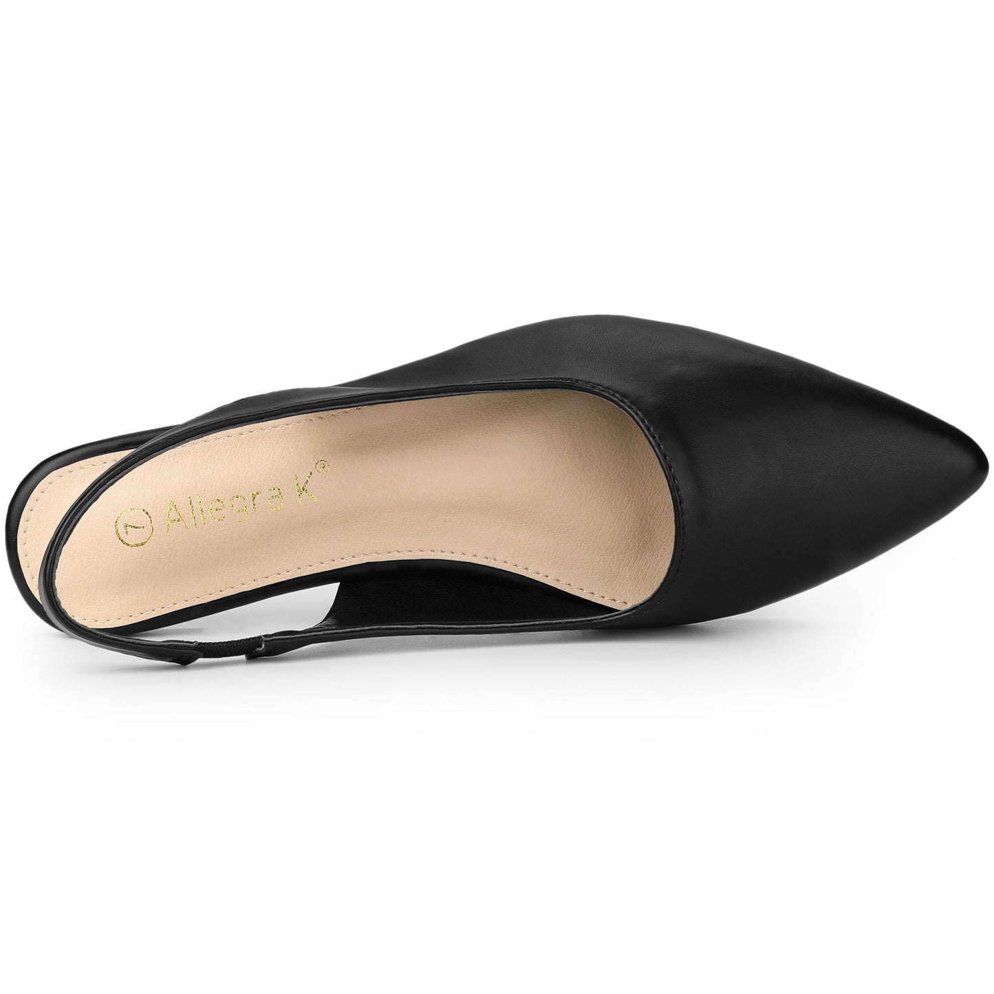 Zapatos de tacón de punta puntiaguda para mujer, zapatos planos con tira trasera