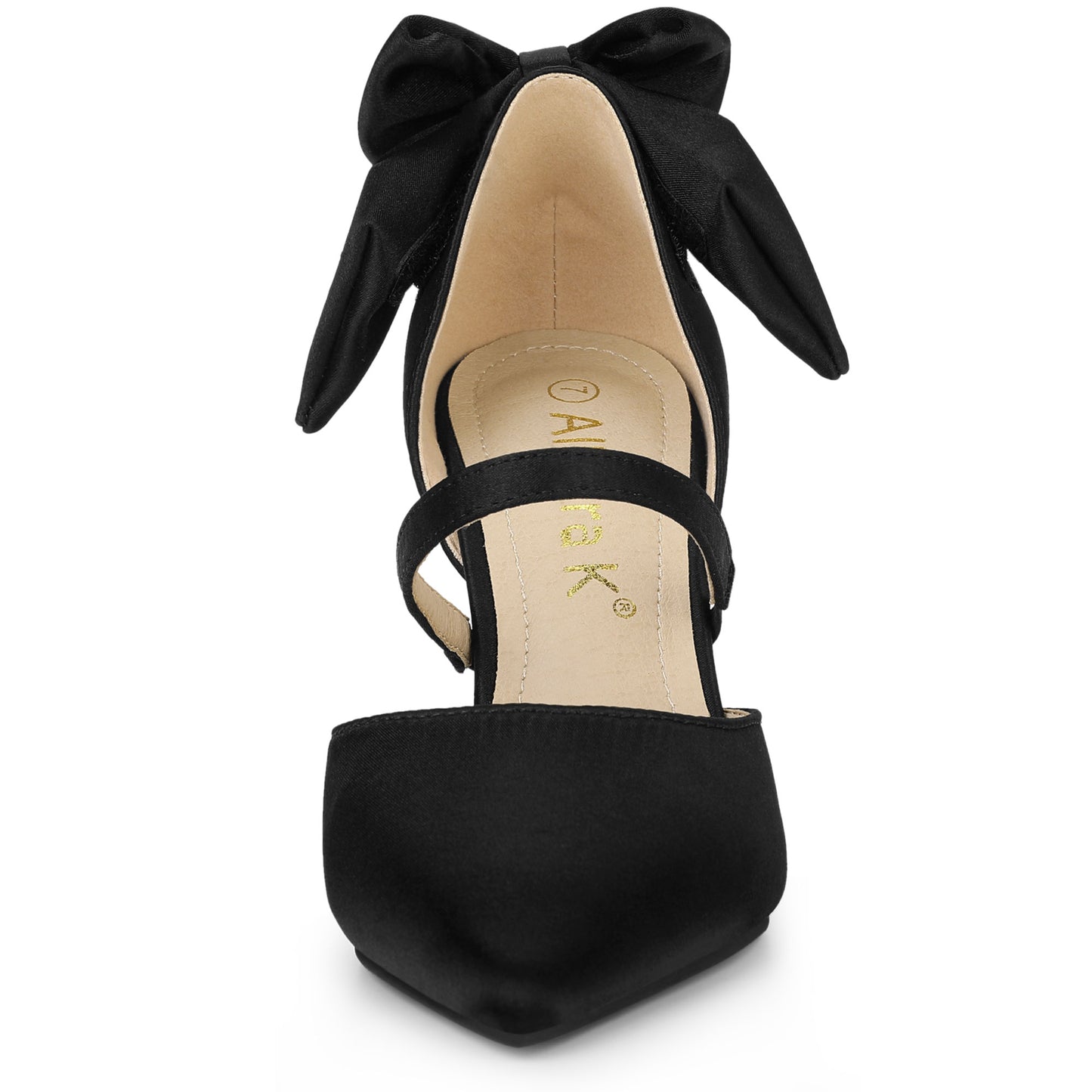 Women's Pointed Toe Bow Satin Stiletto Heels Pumps
