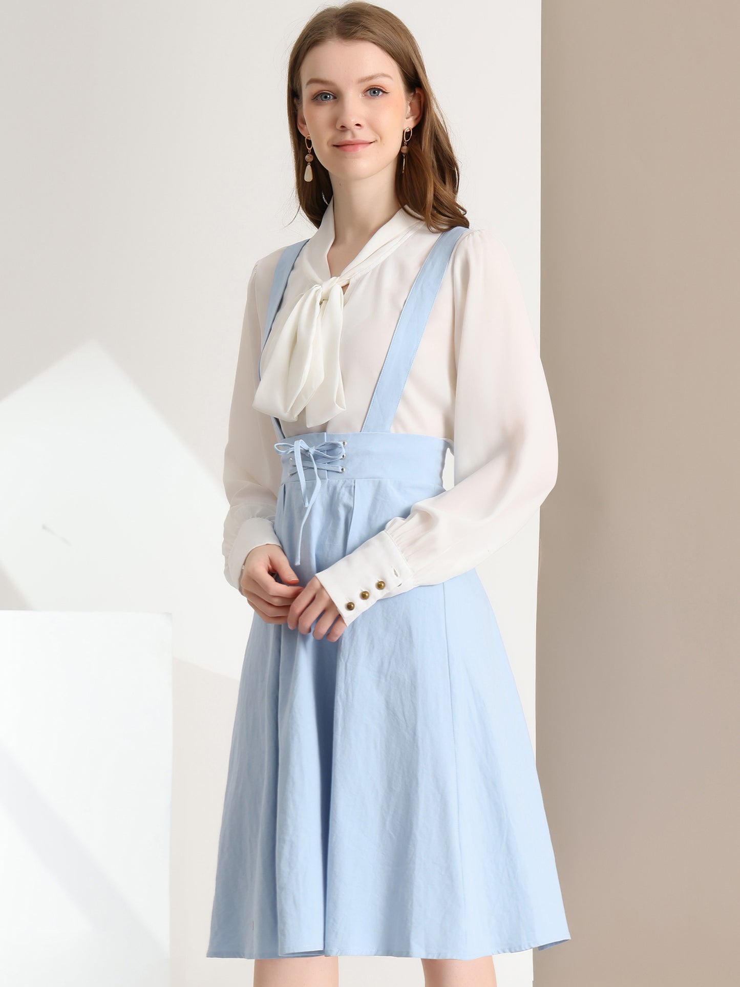 Women's Suspender Skirt High Waist Overall Corset Skater Skirt Short Mini Dress