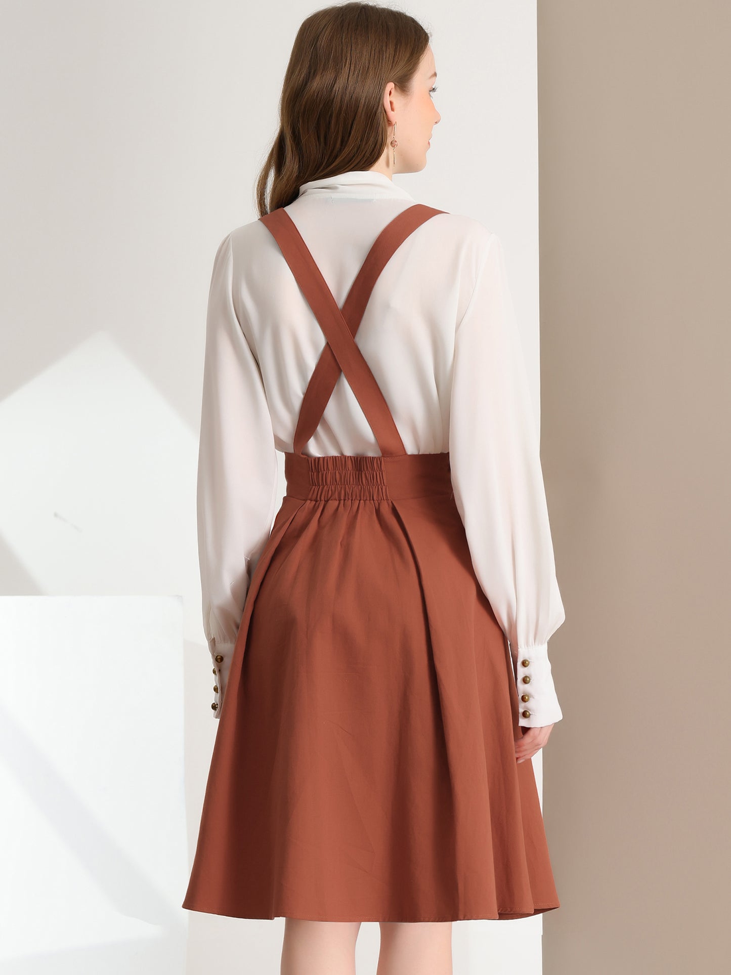 Falda con tirantes y cintura alta para mujer, mono, corsé, falda skater, minivestido corto