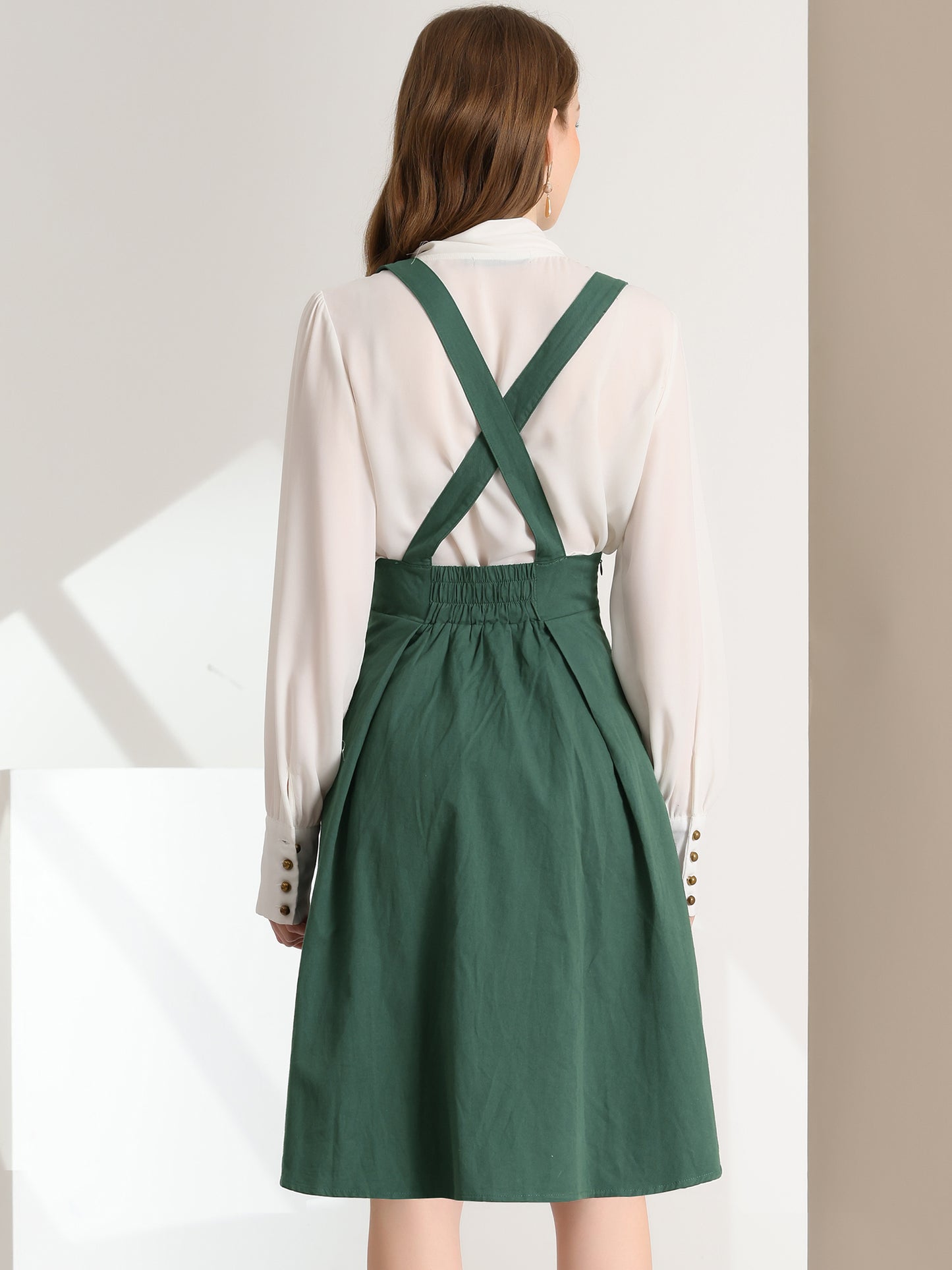 Falda con tirantes y cintura alta para mujer, mono, corsé, falda skater, minivestido corto