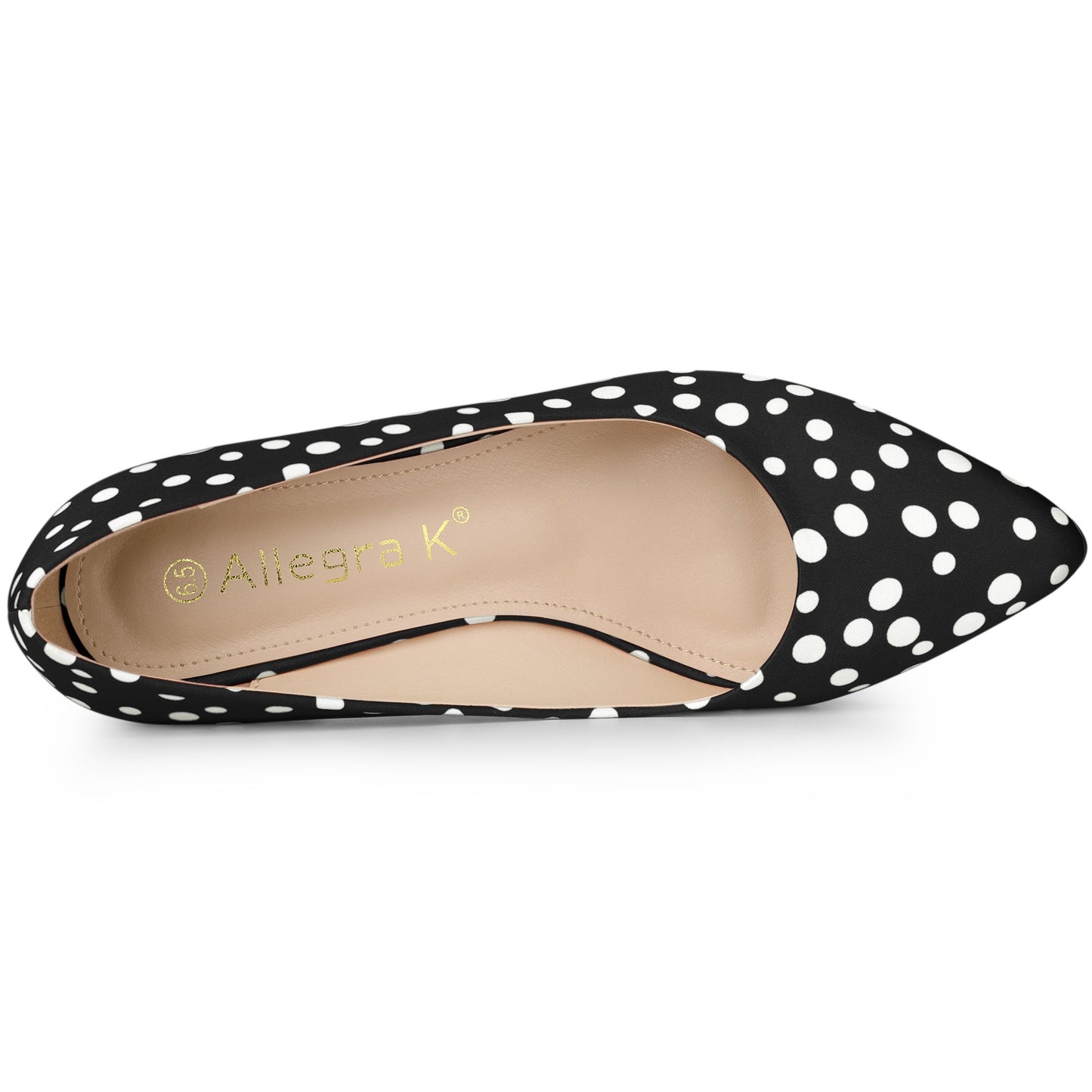 Women's Pointed Toe Polka Dots Kitten Heels Pumps