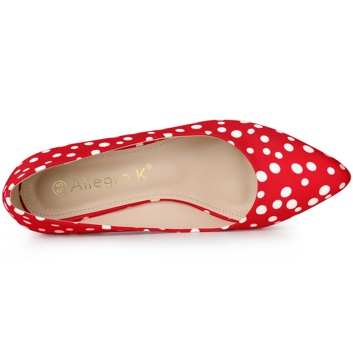Zapatos de tacón alto con lunares y punta puntiaguda para mujer