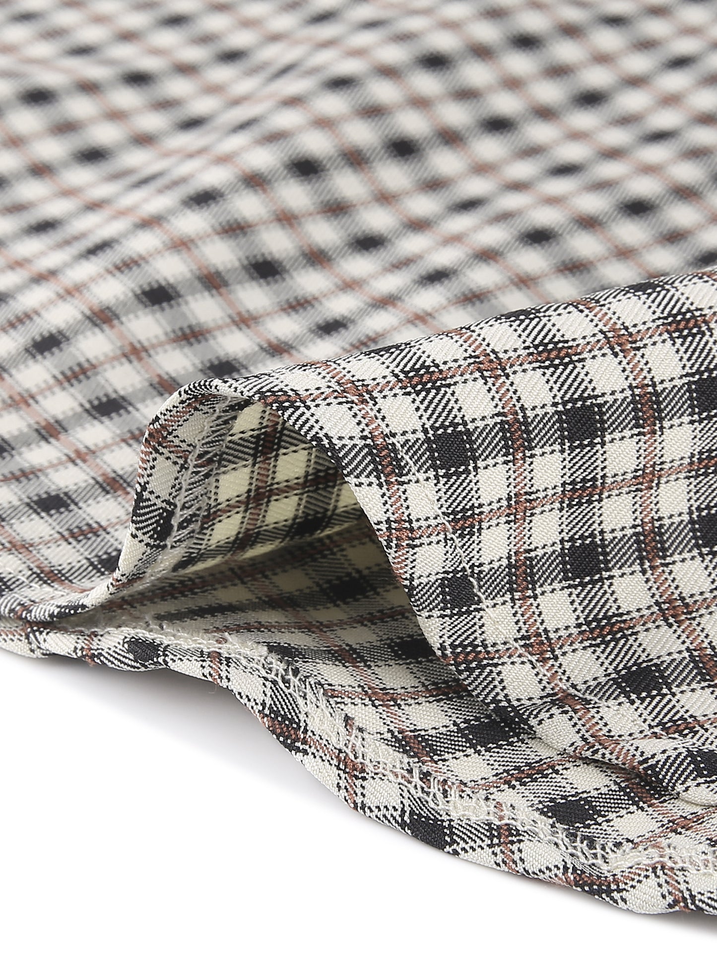 Women's Plaid Midi Skirt High Waist Split Ruffle Fishtail Skirt