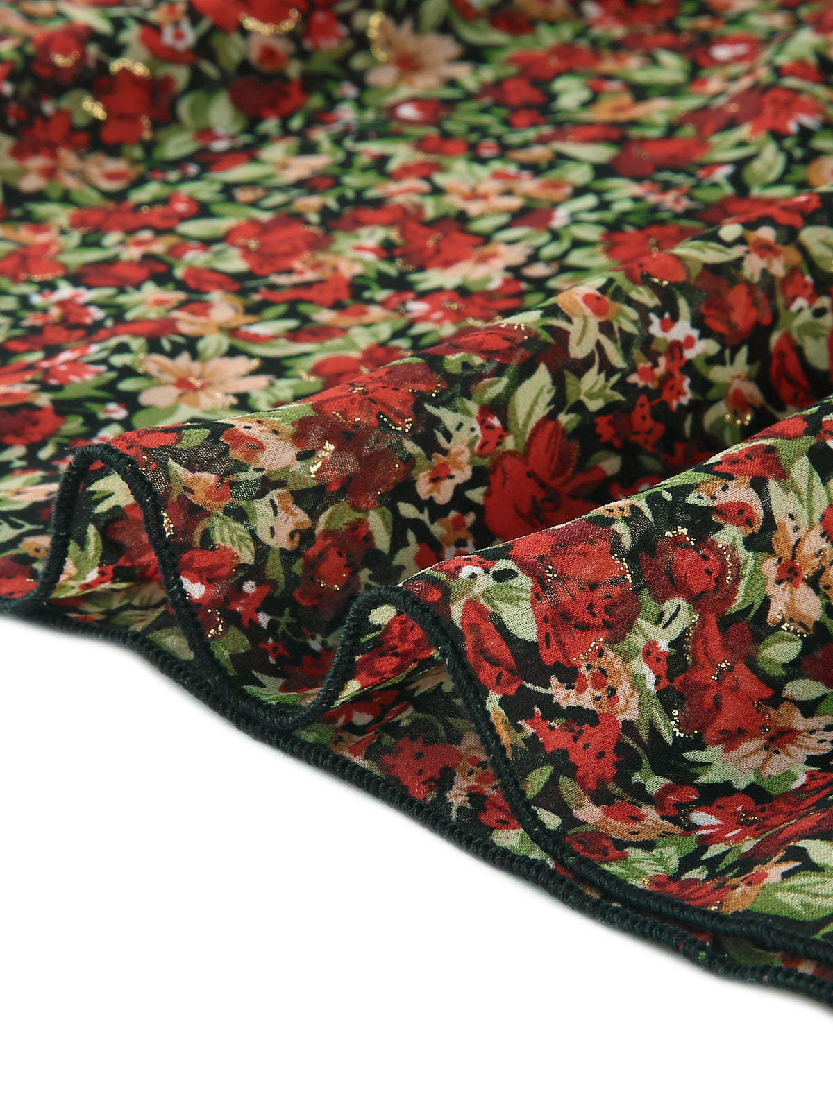 Falda midi de cintura alta con volantes y estampado floral para mujer