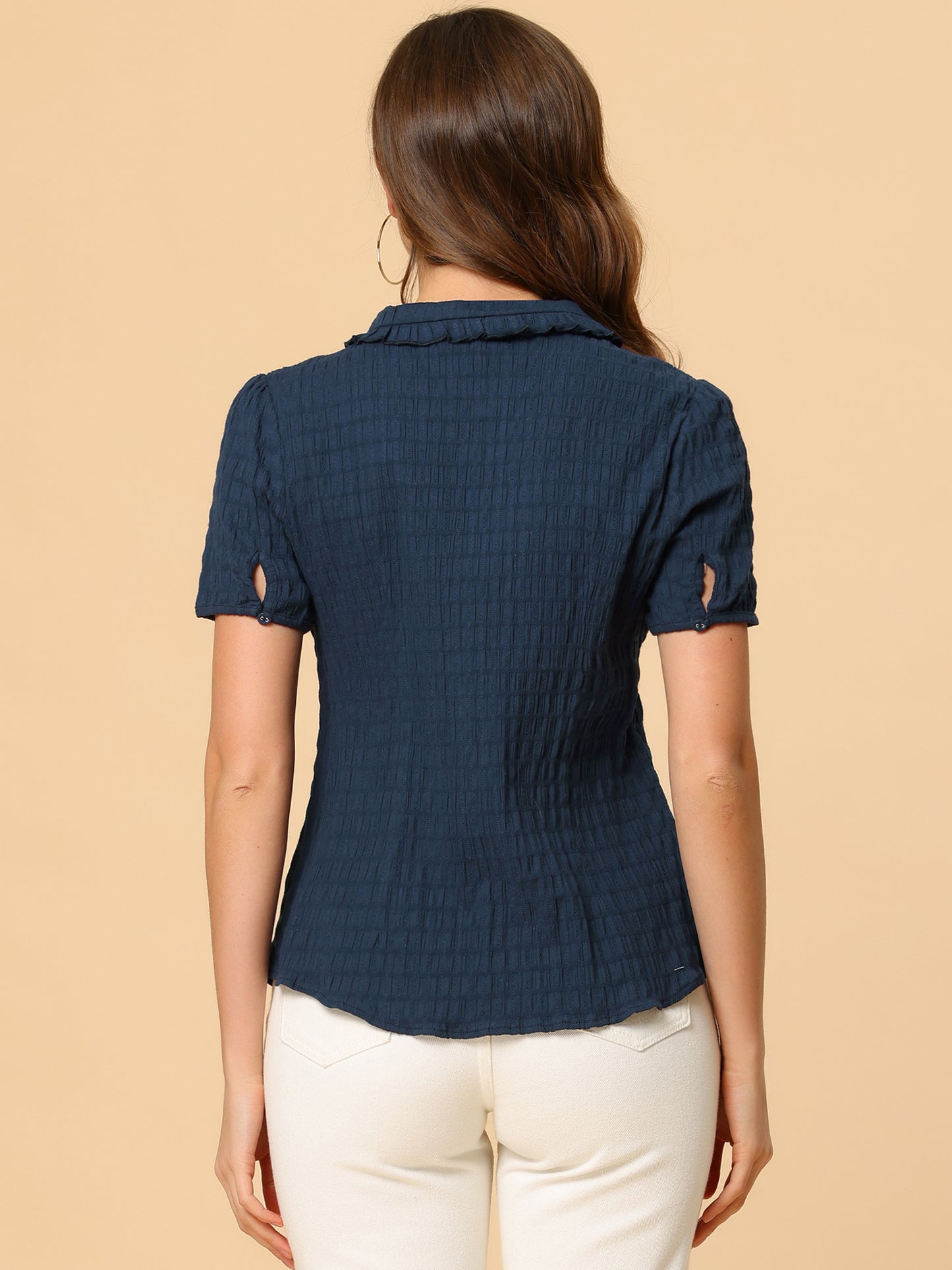 Women's Sweet Peter Pan Collar Button Down Shirt