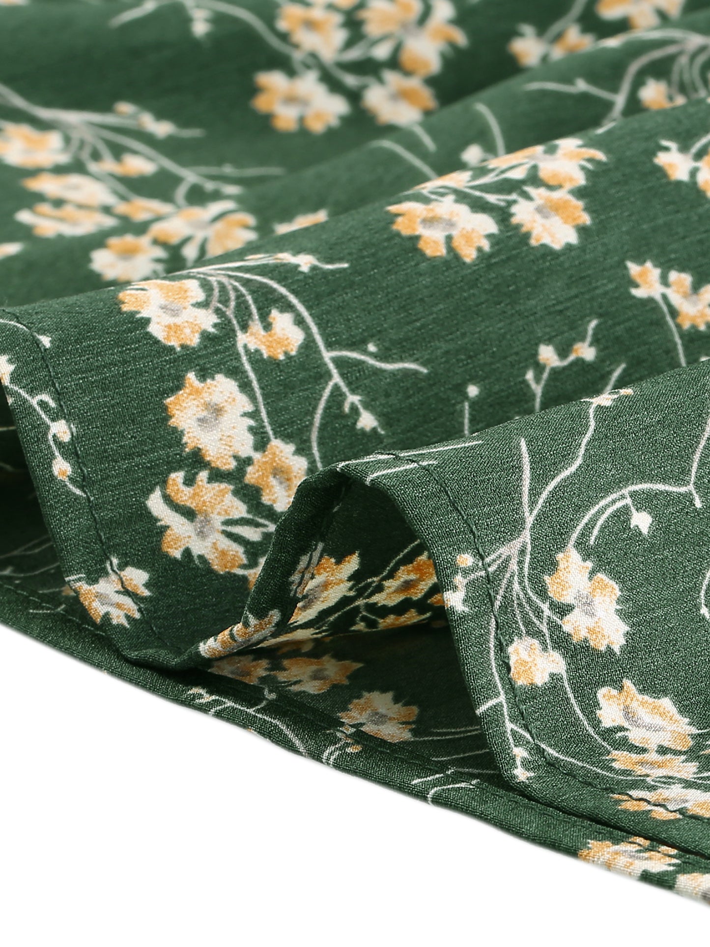 Falda floral de verano para mujer, cintura elástica, dobladillo alto y bajo con volantes, falda midi