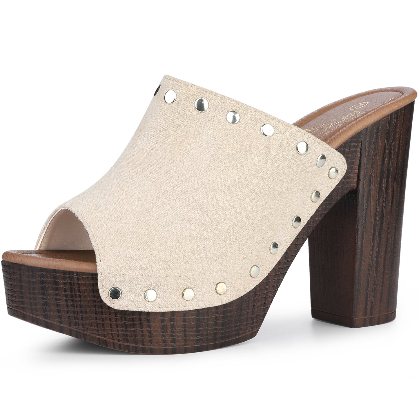 Women Open Toe Platform Chunky Heel Slides Sandals