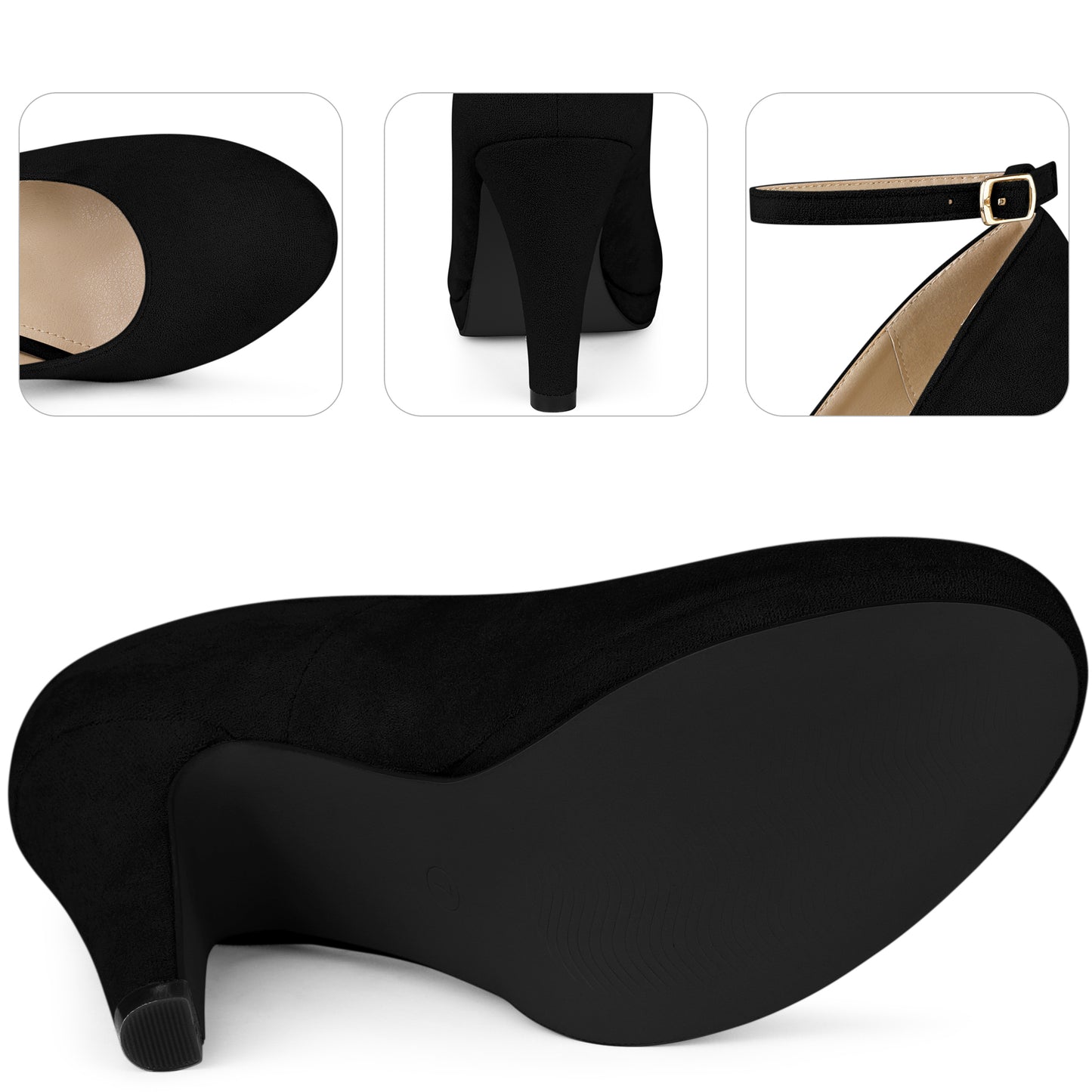 Zapatos Mary Jane para mujer con tacones de aguja y punta redonda